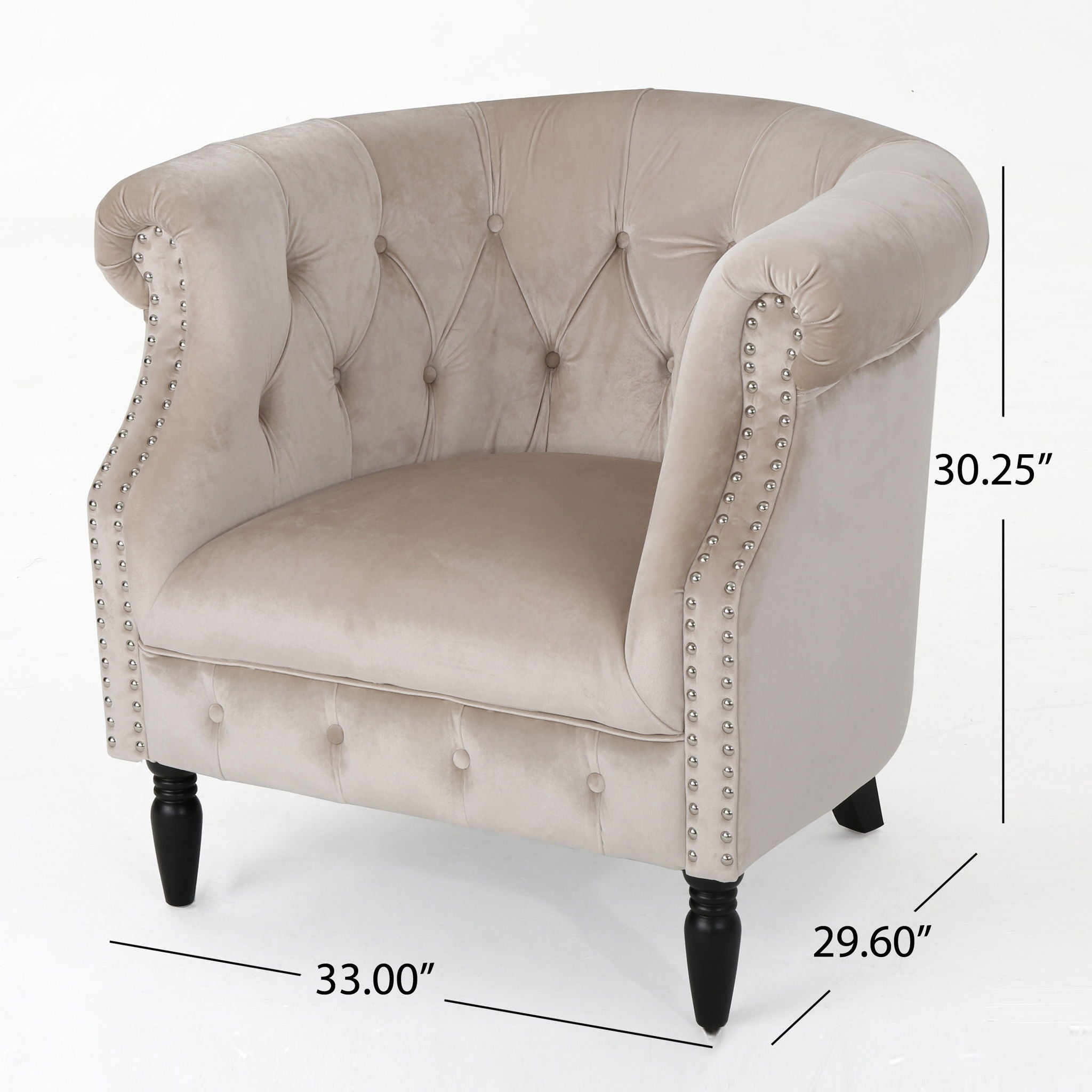 Celestialis - Upholstered Club Chair With Tub Design And Rolled Recessed Armrests