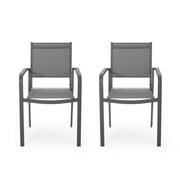 Waterfal - Outdoor Aluminum Dining Chair With Mesh Seat (Set of 2)
