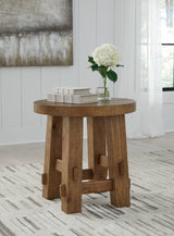 Signature Design by Ashley® Mackifeld - Warm Brown - Round End Table | Meri Furniture