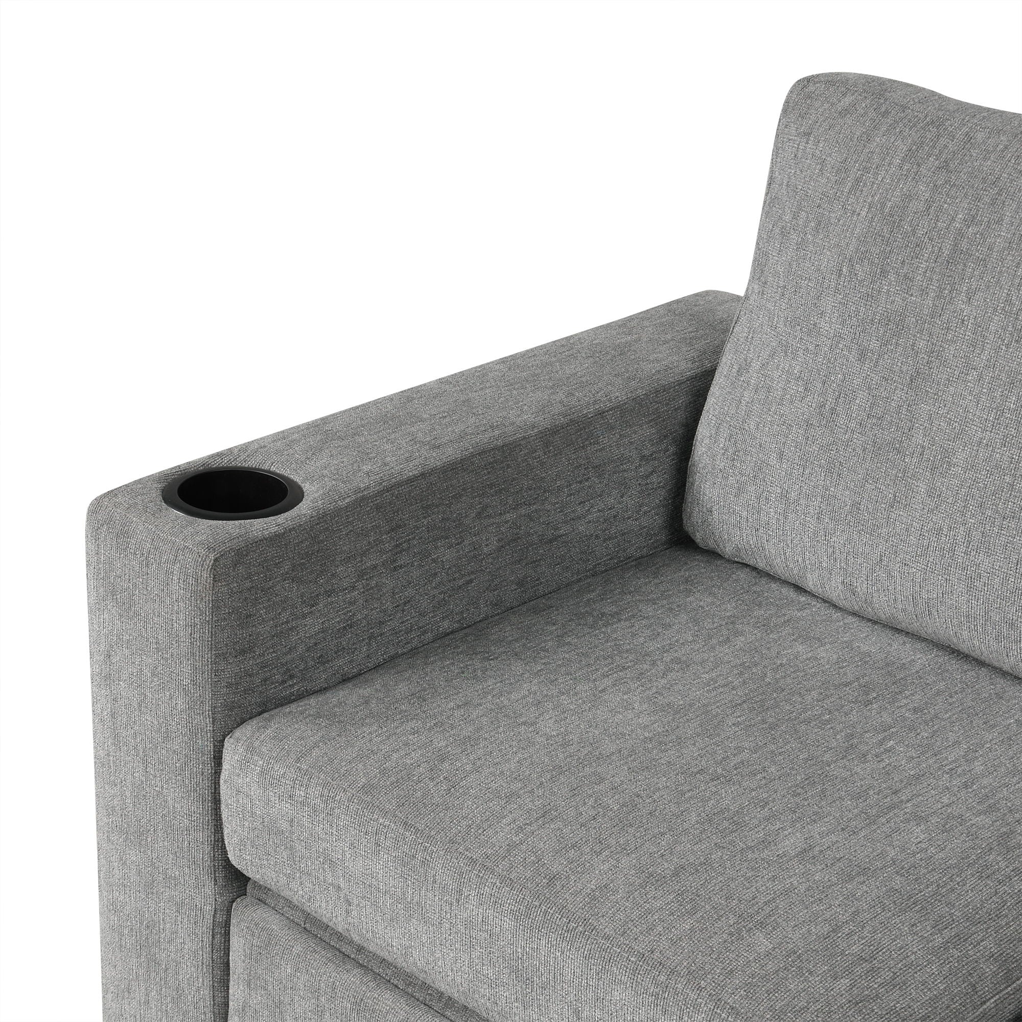 Sectional Sofa Convertible Pull-Out Sofa Bed With A Movable Storage Ottoman For Living Room