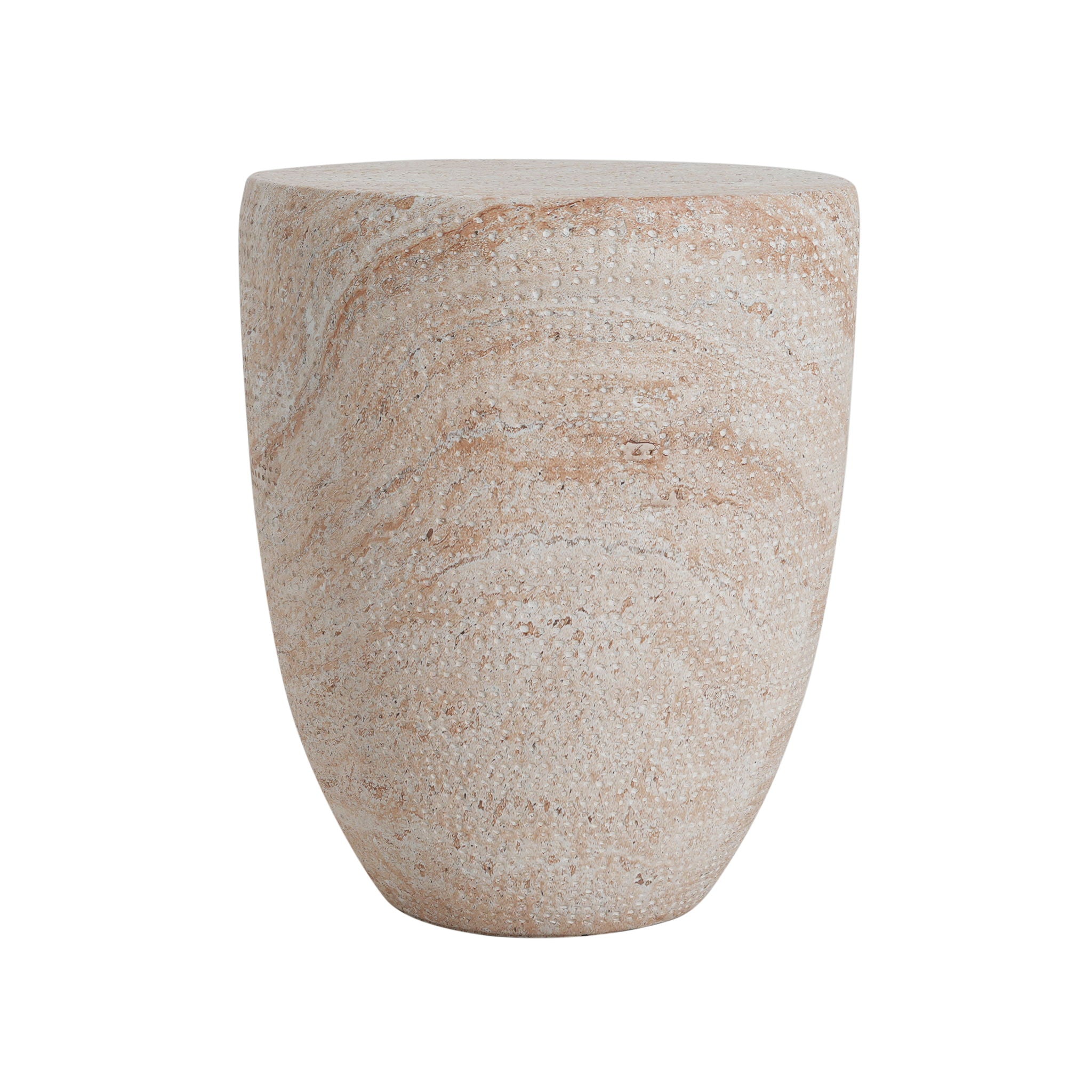 Outdoor / Indoor Lightweight, Concrete Side Table, Travertine - Beige