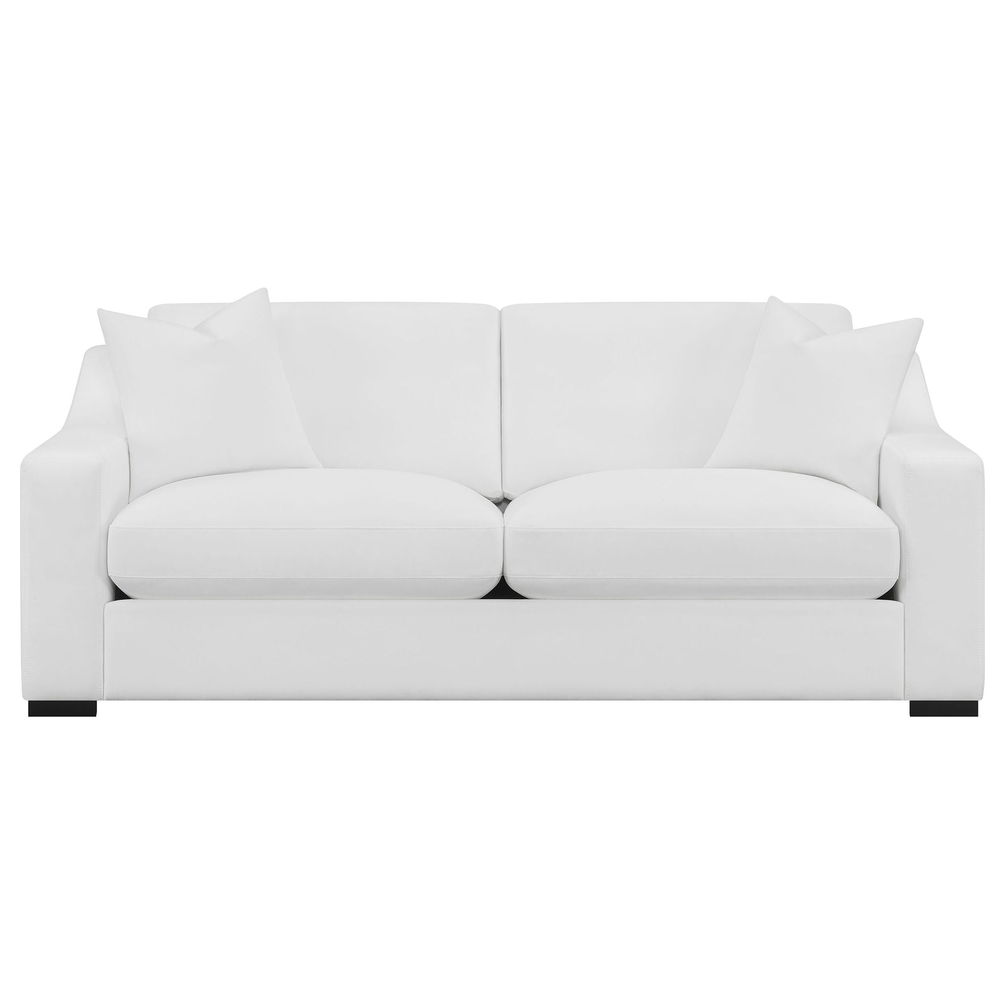 Chelan - 2 Piece Upholstered Sloped Arm Sofa Set - White