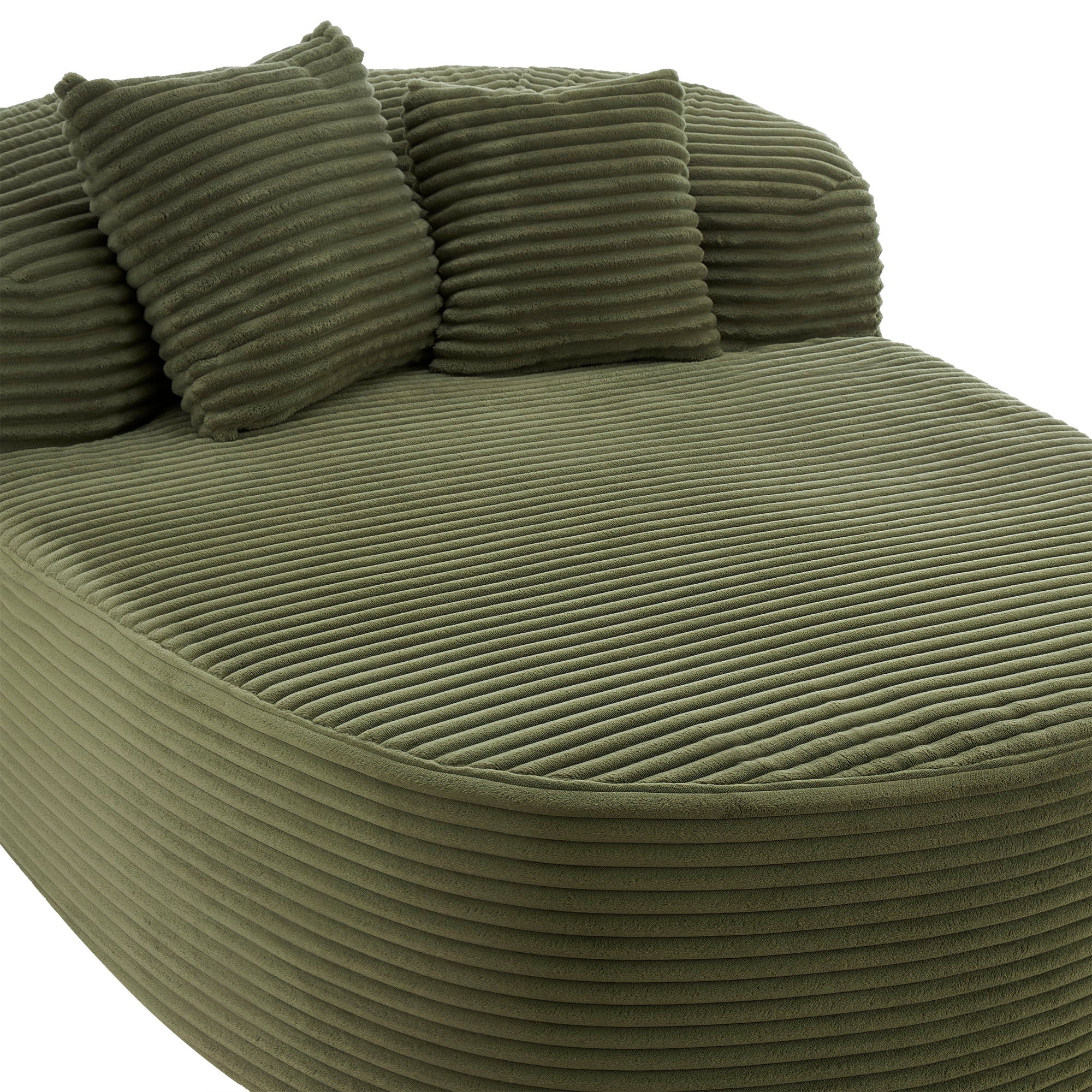 Modern Chaise Lounge Sofa Boneless Couch With Supportive Pillows