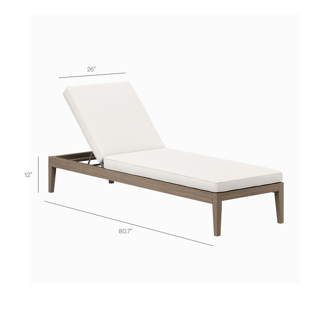 Northlake Outdoor Patio Teak Chaise Lounge by Modway