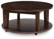 Korestone 2 - Round Cocktail Table - Dark Brown
