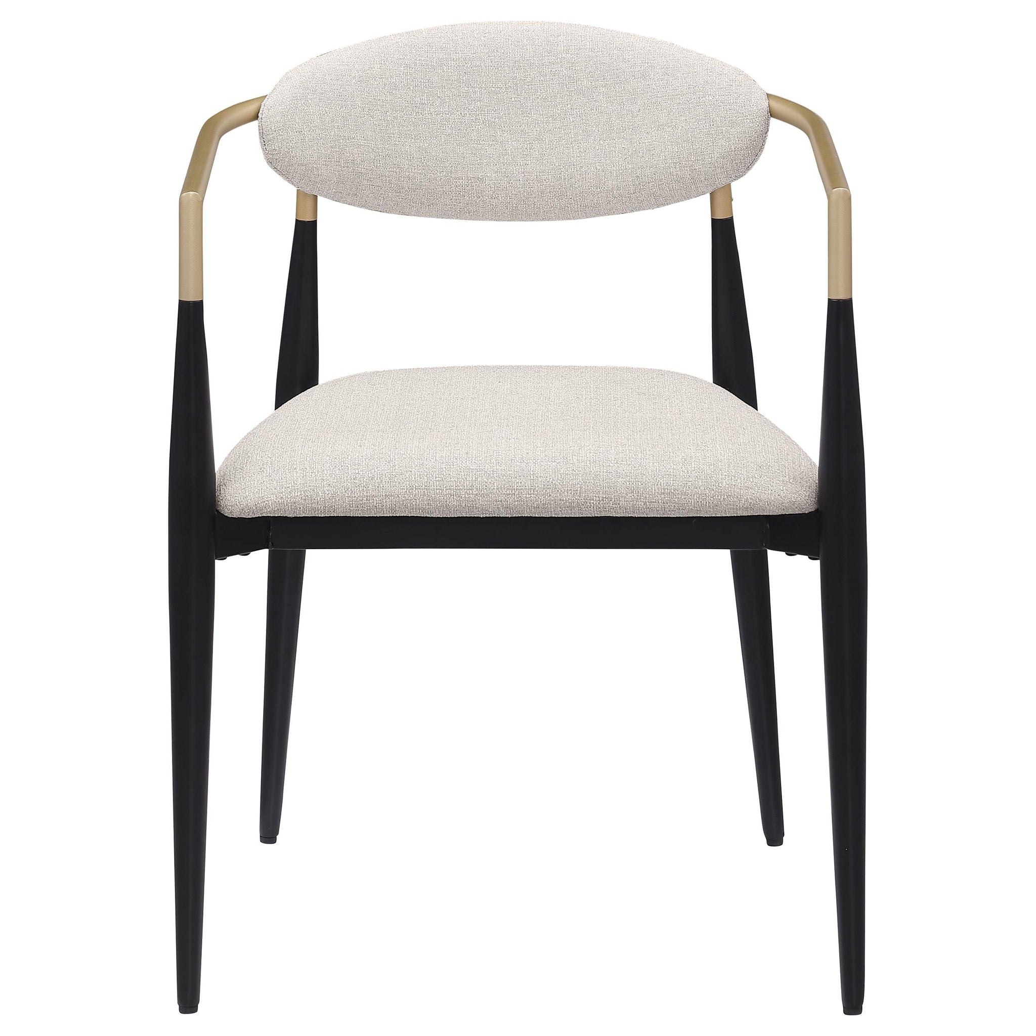 Bradbury Fabric Upholstered Dining Arm Chair Beige (Set of 2)