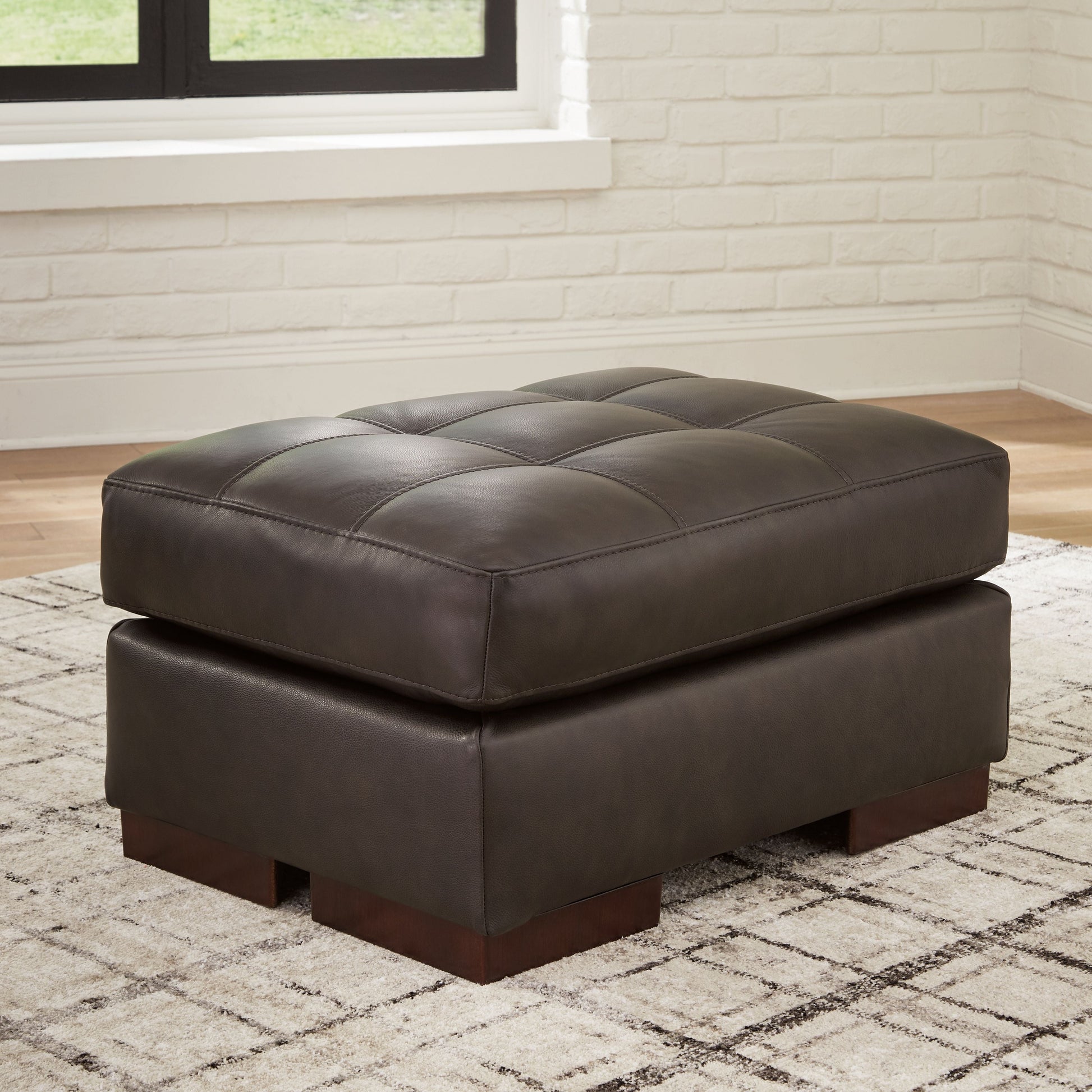 Signature Design by Ashley® Luigi - Thunder - Ottoman | Meri Furniture