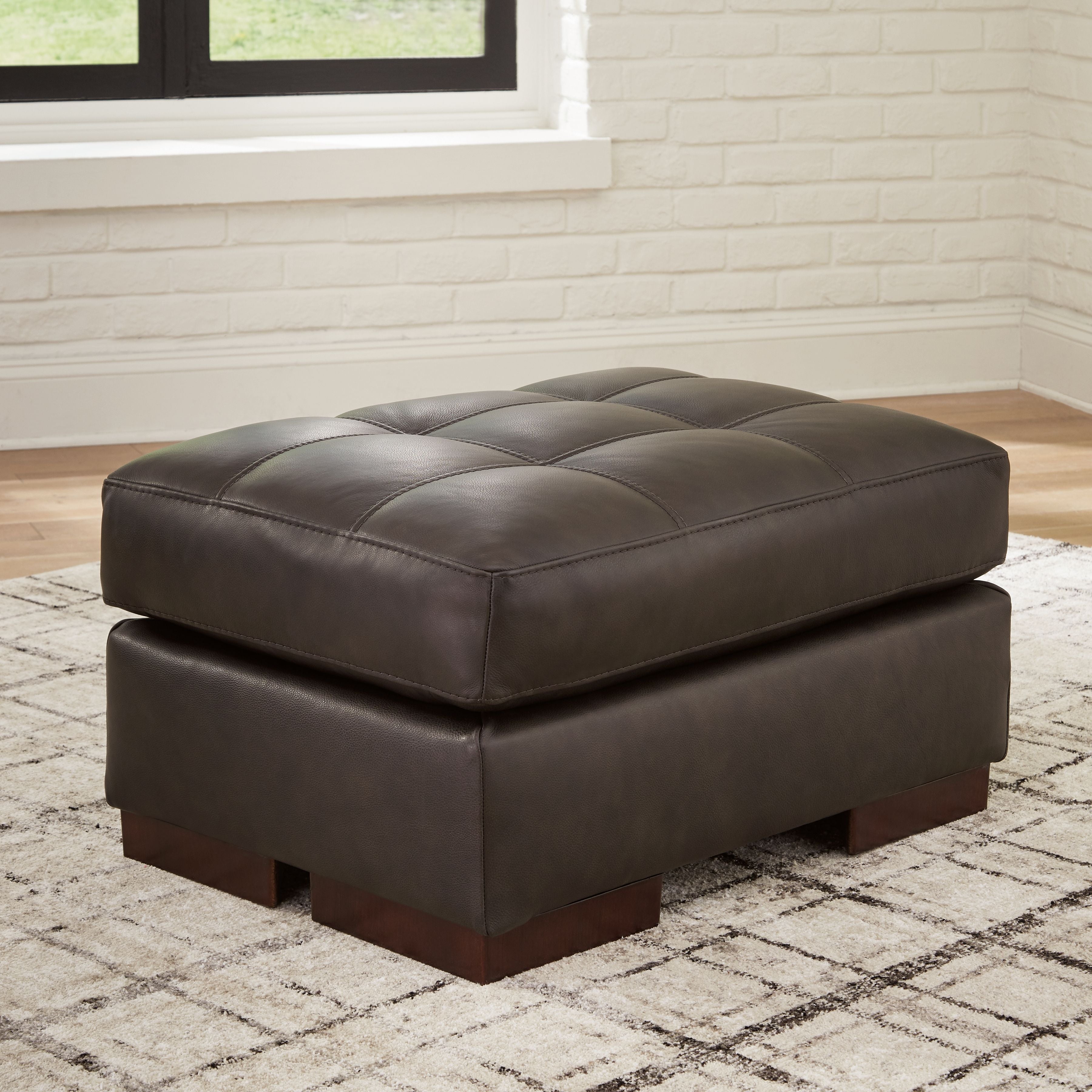 Signature Design by Ashley® Luigi - Thunder - Ottoman | Meri Furniture