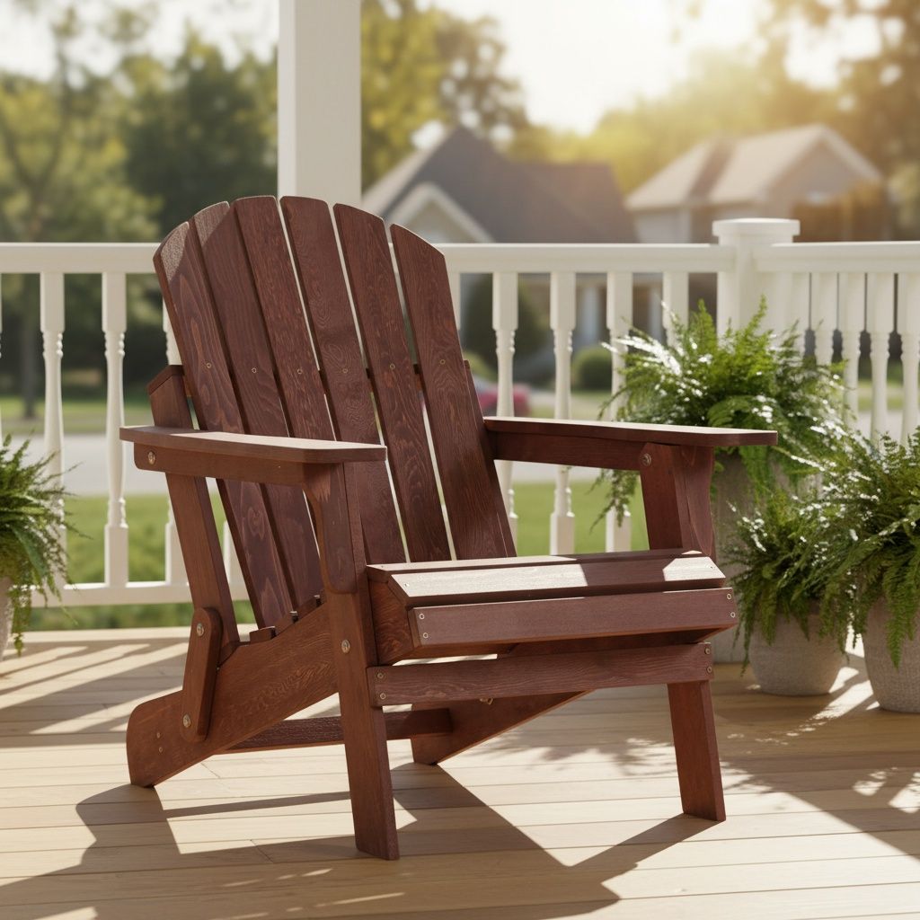 Oversize Outdoor Folding Adirondack Chair, Patio Chair For Garden