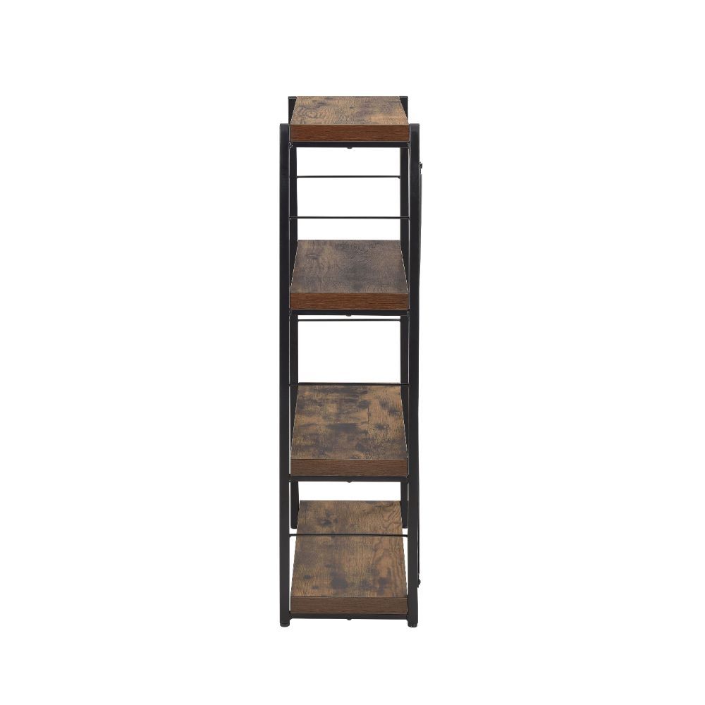 ACME Bob - Bookshelf - Weathered Oak & Black | Meri Furniture