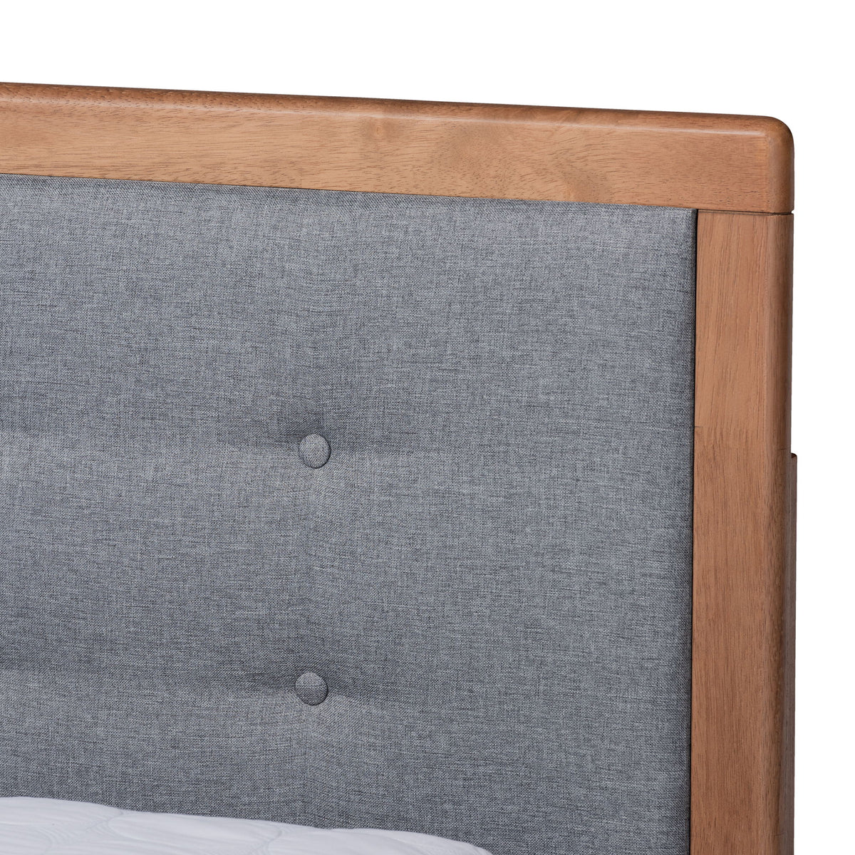 Lene Modern and Contemporary Transitional Dark Grey Fabric Upholstered and Ash Walnut Brown Finished Wood King Size 3-Drawer Platform Storage Bed