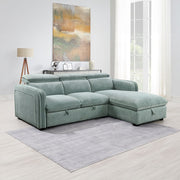 ACME Zavala - Sectional Sofa With Sleeper & Storage - Light Green | Meri Furniture