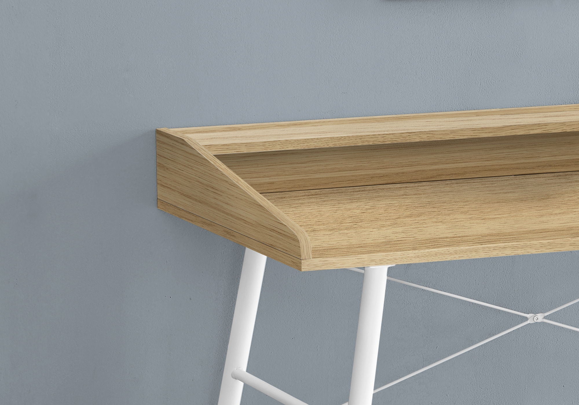 Computer Desk For Home Office, Laptop, Storage Shelves, Contemporary Versatile Placement - Natural