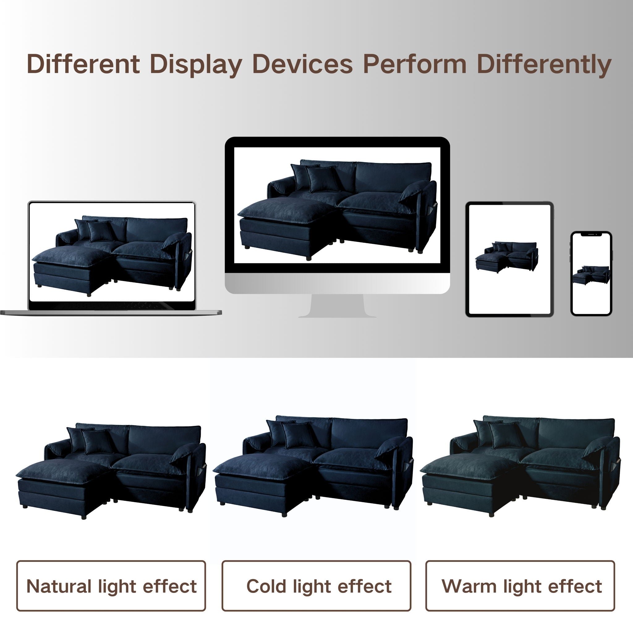 Modern Oversized Chenille Loveseat Sofa With Deep Seat And Diy Combination