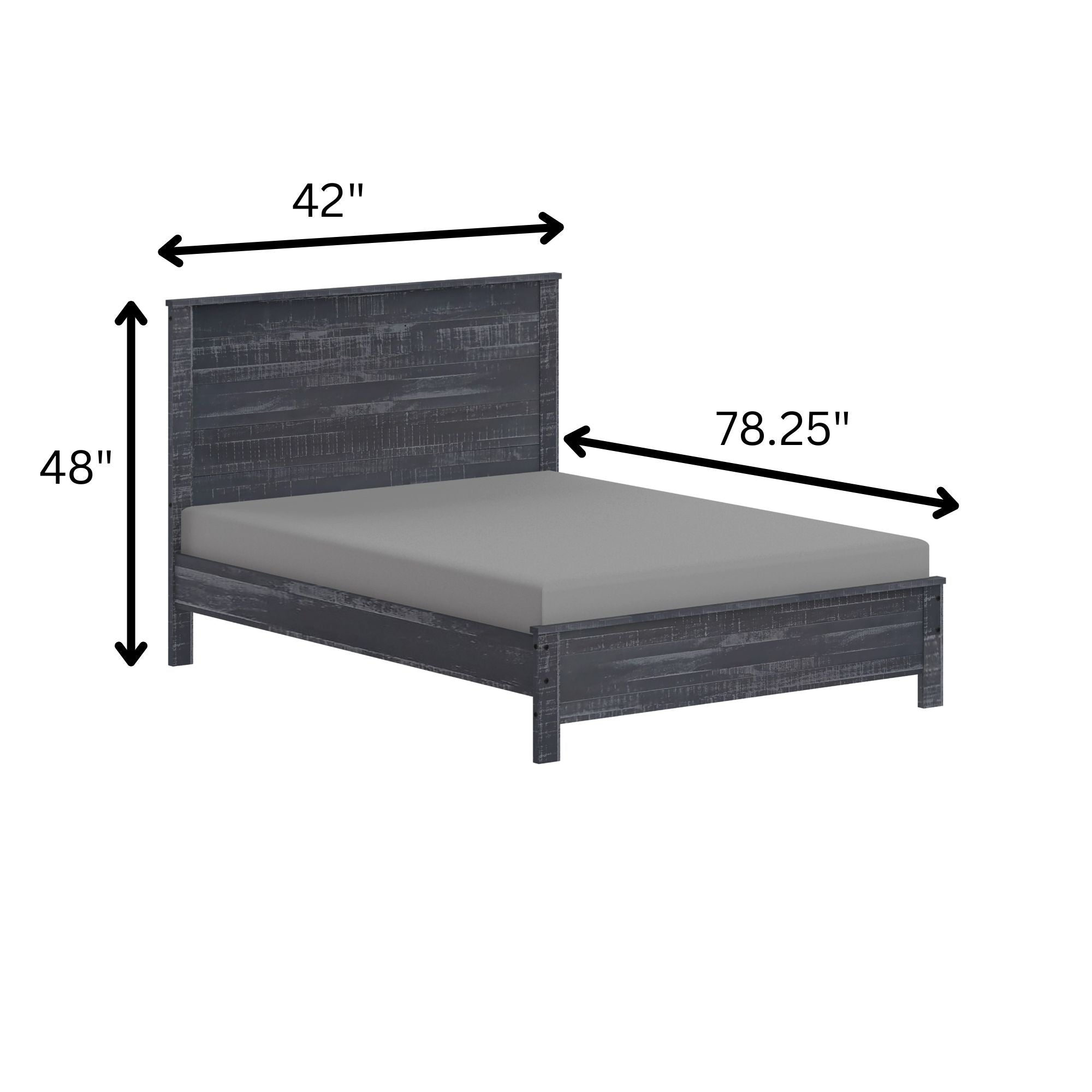 Albany - Bed Frame With Headboard, Heavy Duty Modern Rustic Design