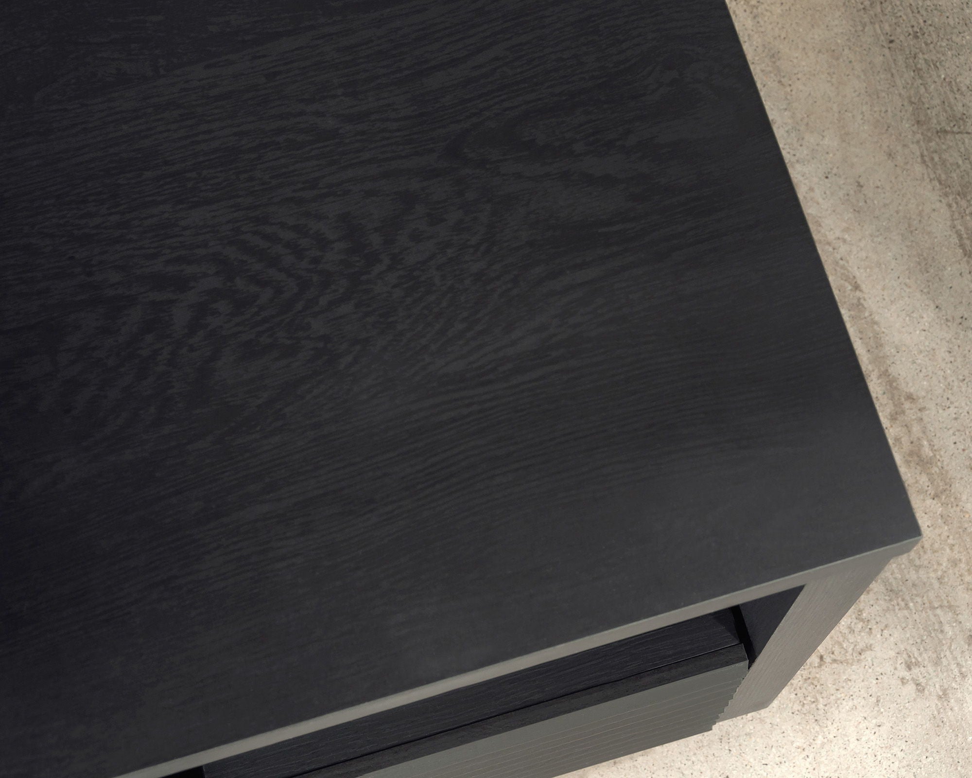 TV Credenza with Drawers in Raven Oak