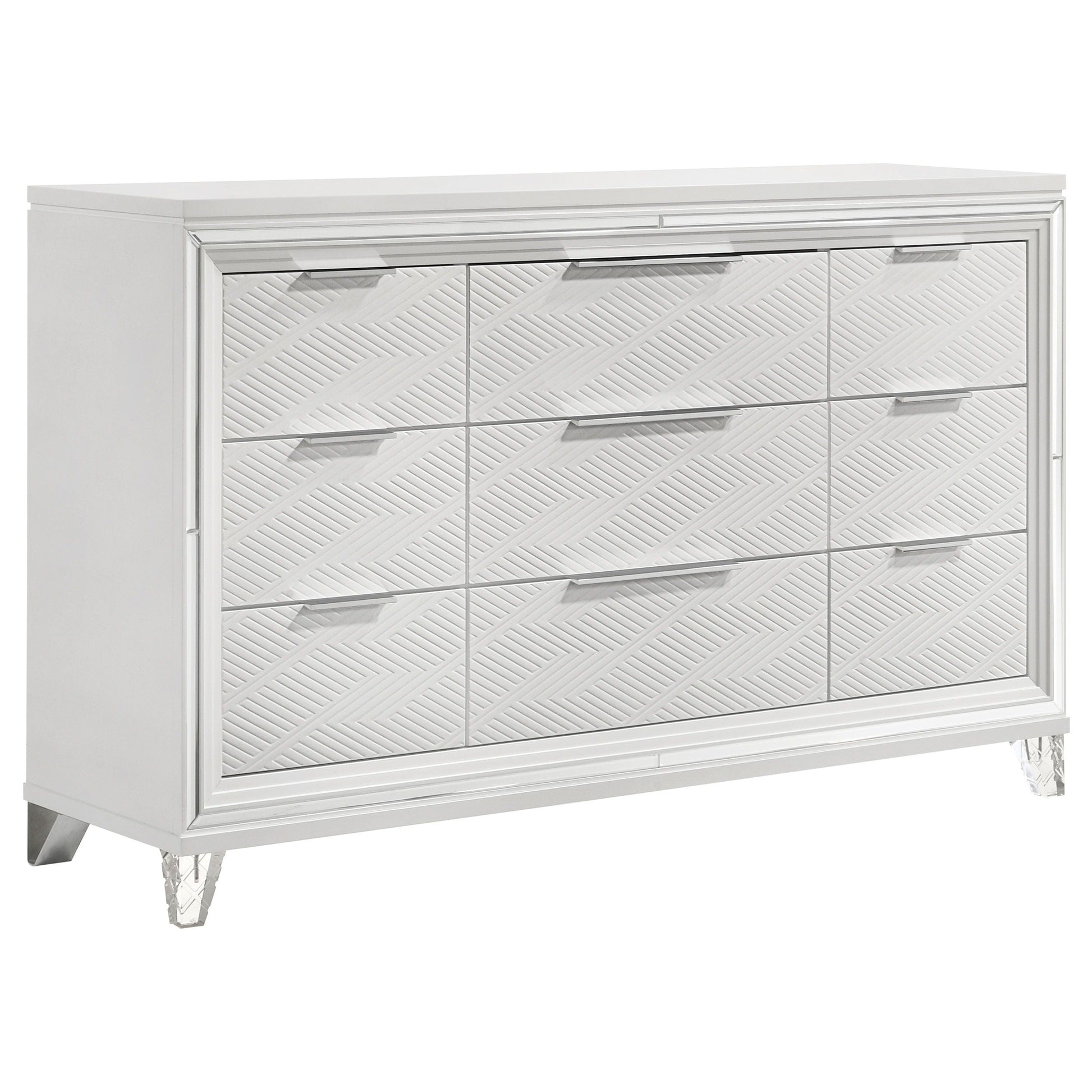 Coaster Fine Furniture Marmore - 9-Drawer Dresser Cabinet - White | Meri Furniture