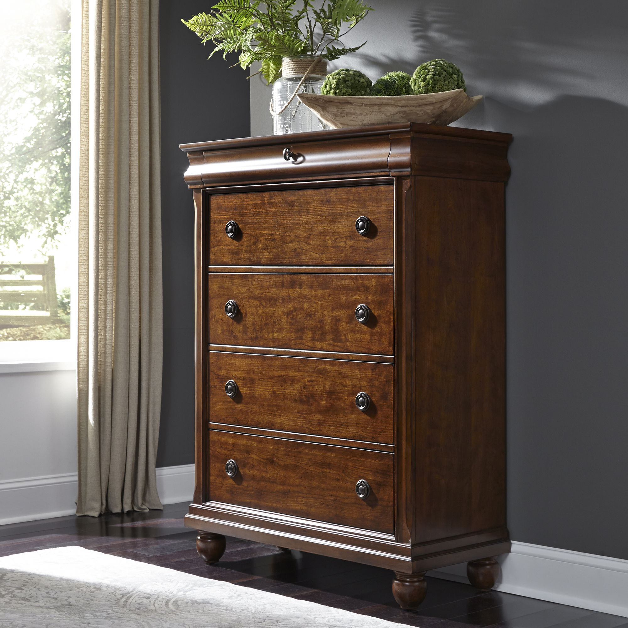 Liberty Furniture Rustic Traditions - 5 Drawer Chest - Dark Brown | Meri Furniture