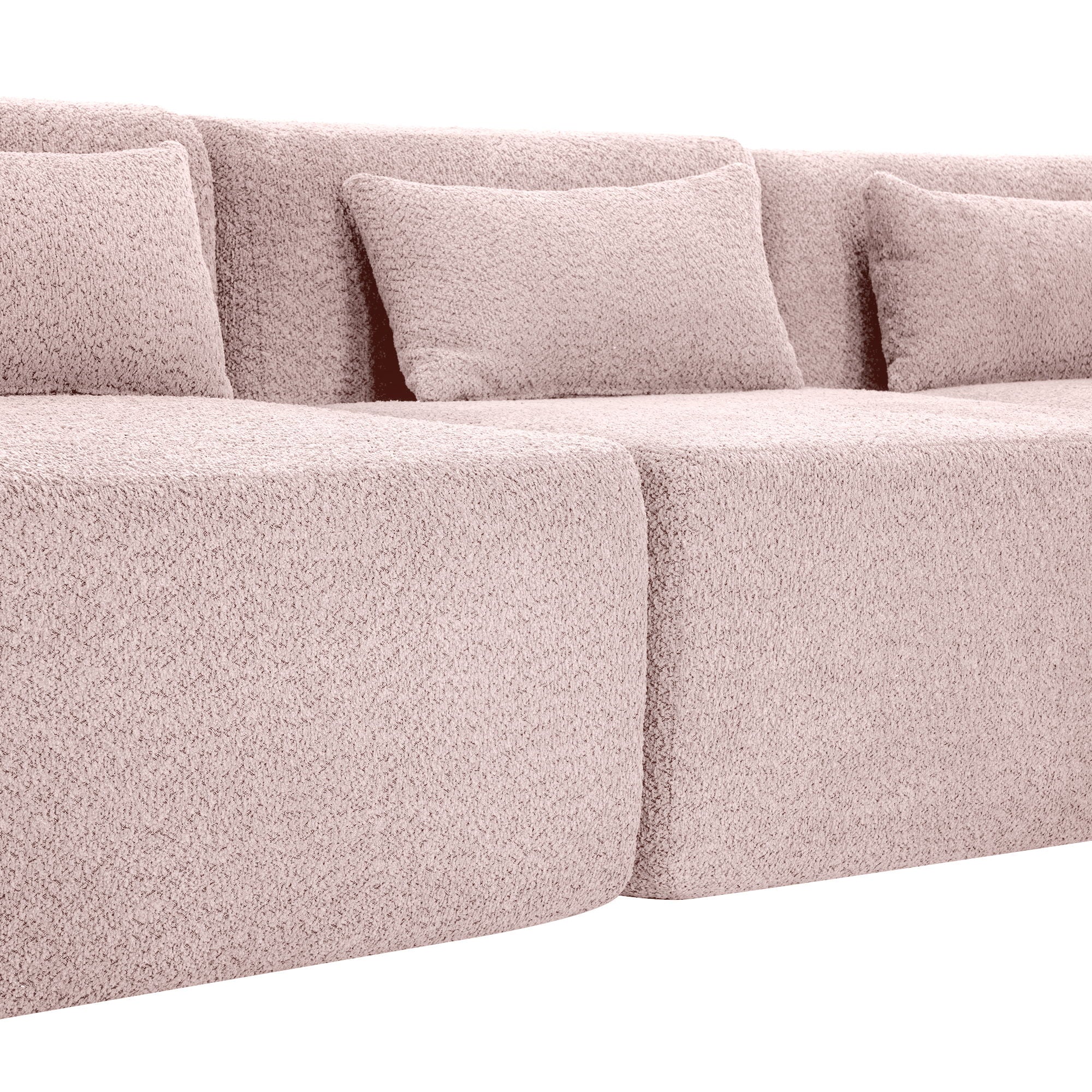Upholstered Sofa Free Combined Sofa Couch With 2 Chaise Lounge And Five Back Pillows For Living Room