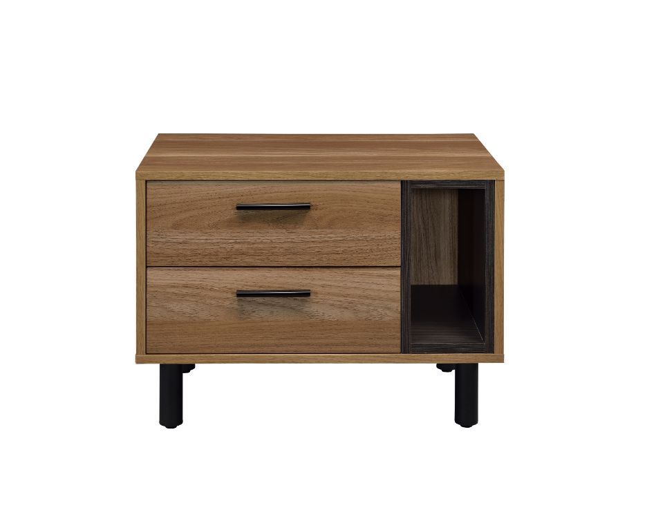 ACME Trolgar - Accent Table - Brown Oak & Black Finish | Meri Furniture