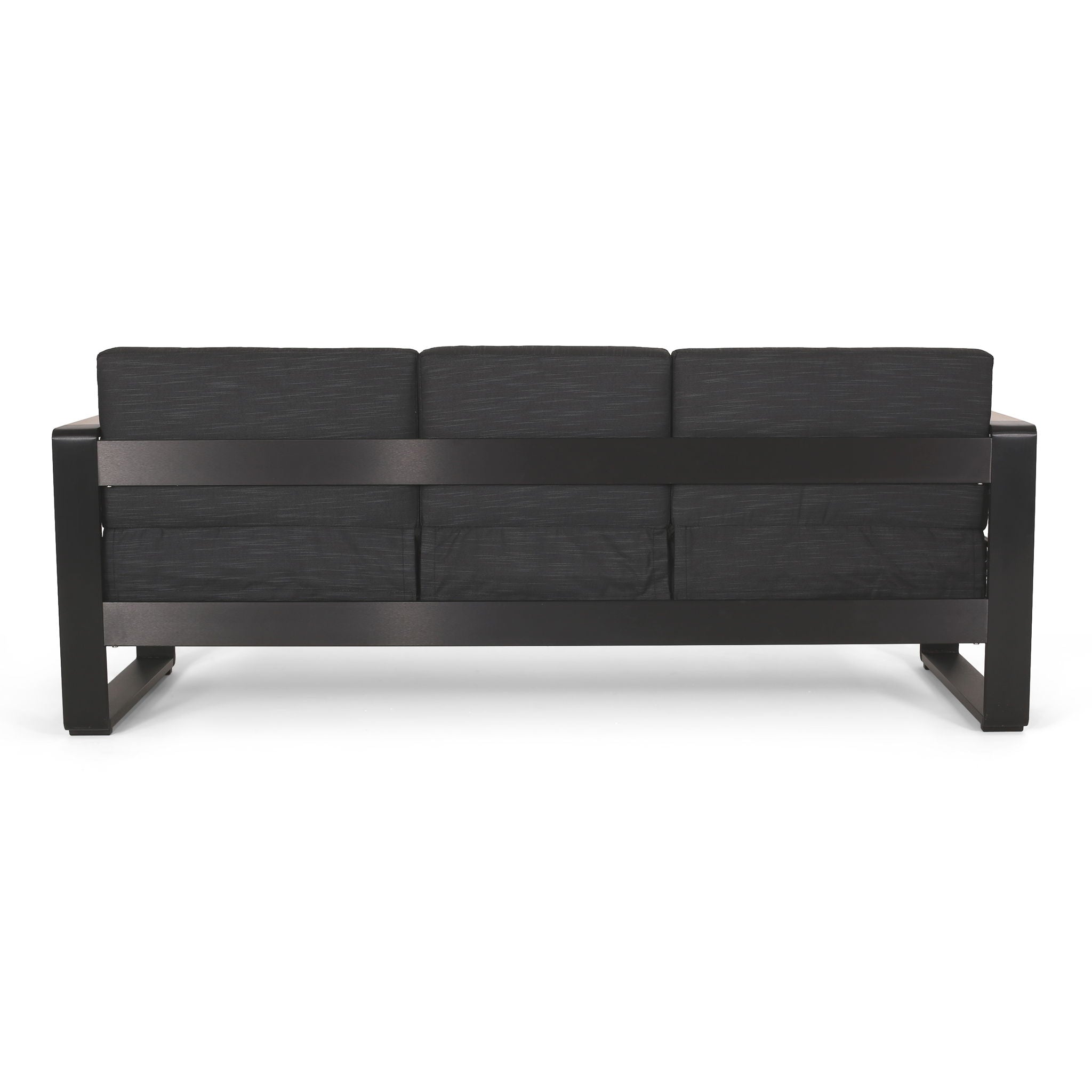 Giovanna - 3 Seater Sofa With Aluminum Frame And Water Repellence Cushions - Black