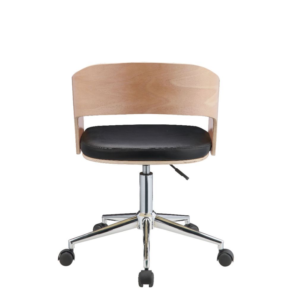 ACME Yoshiko - Office Chair - Black PU & Beech | Meri Furniture