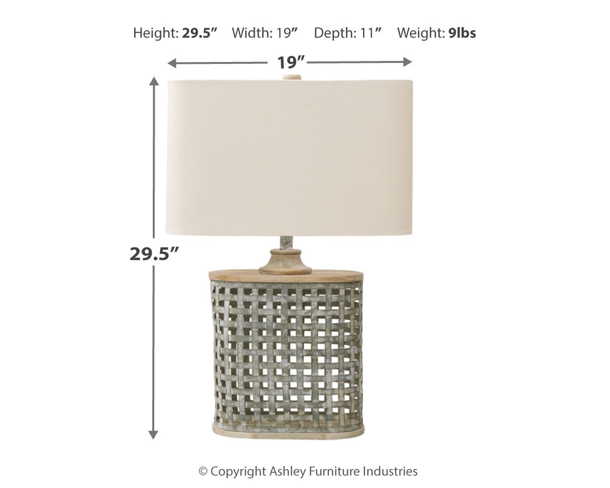 Ashley Furniture Deondra - Gray - Metal Table Lamp | Meri Furniture