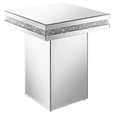 Elora - Square Mirrored Accent Side Table - Silver