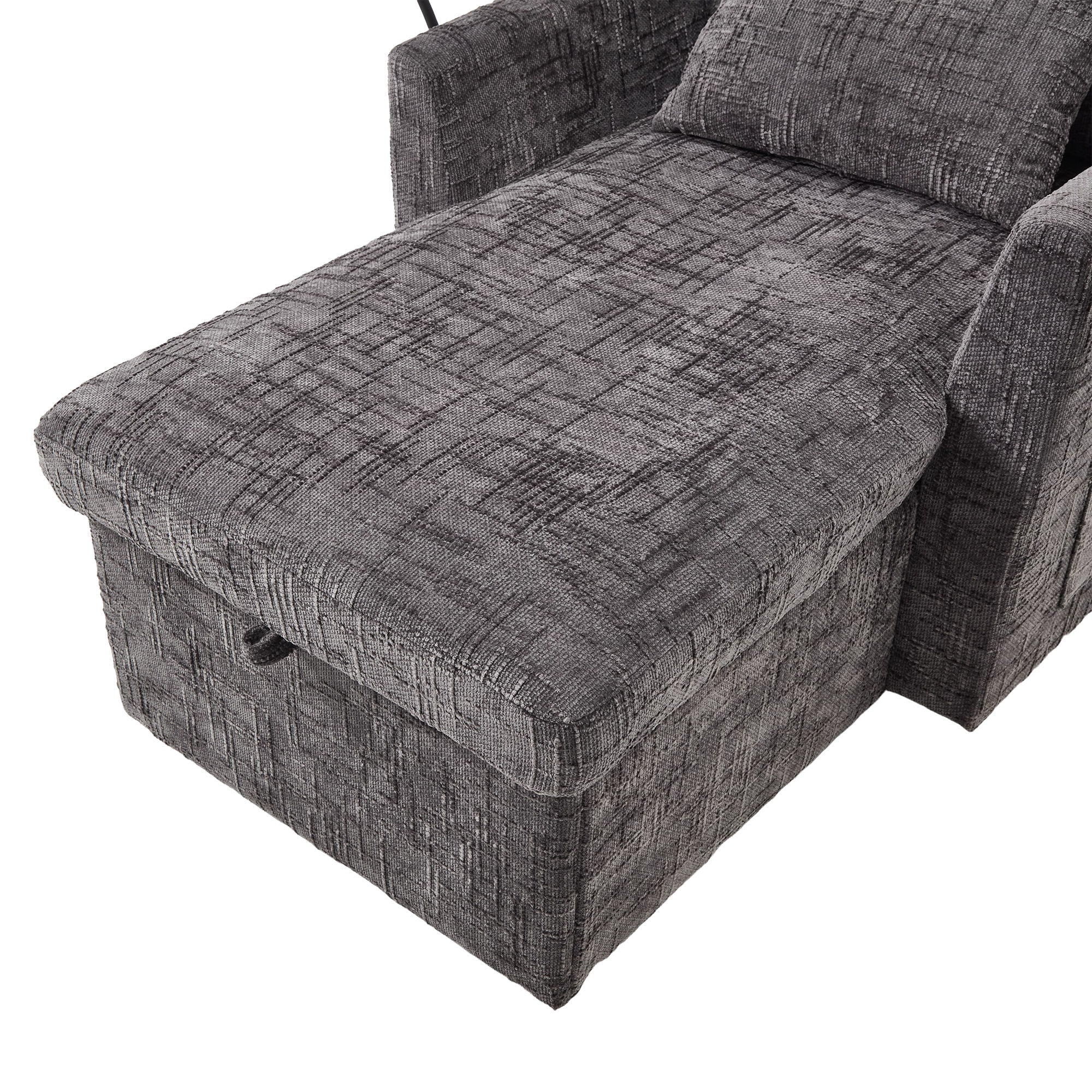Multifunctional Chenille Recliner Sofa With Storage And Phone Bracket