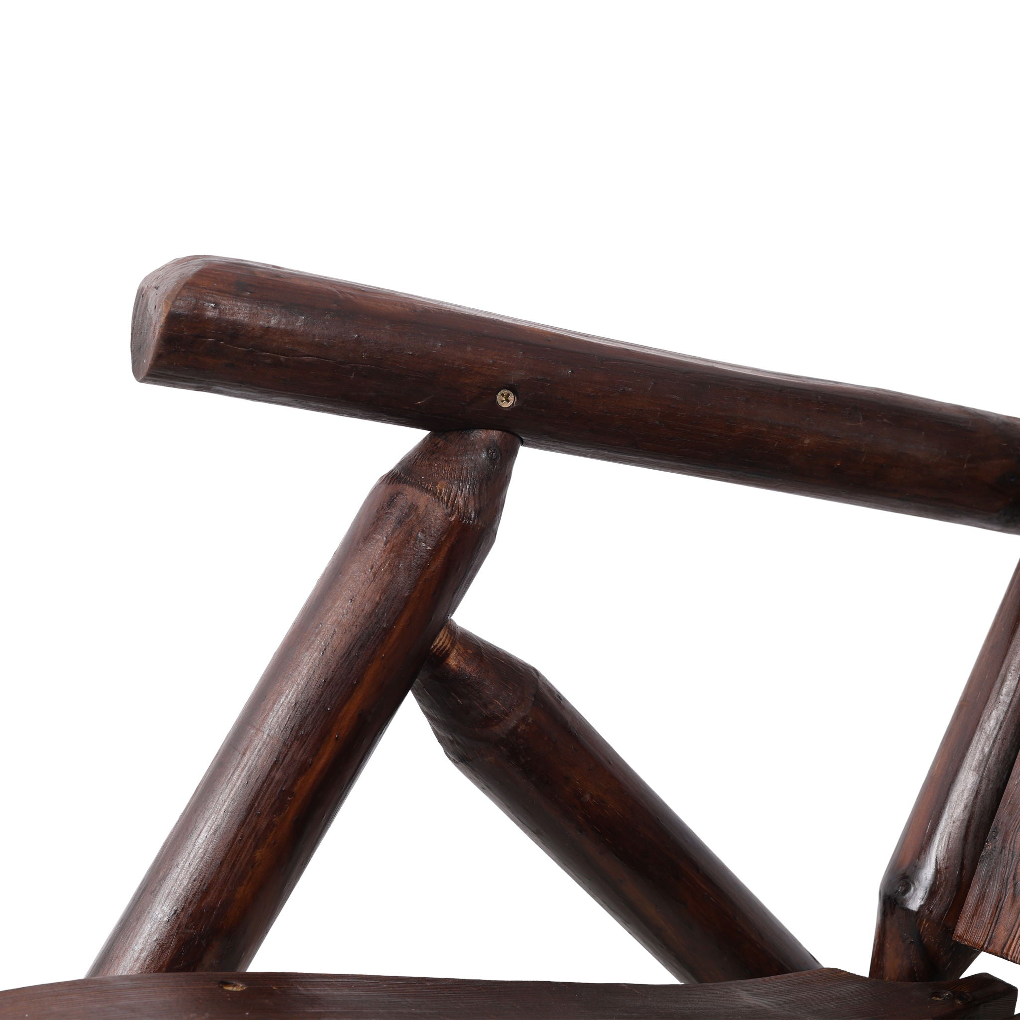 Durable Wooden Porch Rocker, Fir Log Rocking Chair