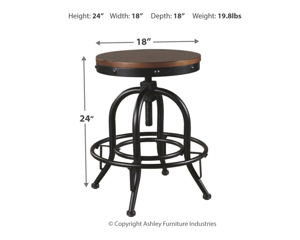 Signature Design by Ashley® Valebeck - Swivel Barstool (Set of 2) | Meri Furniture