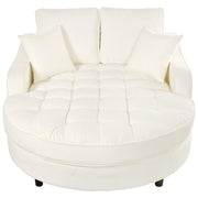 Modern Chaise Lounge Upholstered Sofa Couch With Tufted Seat And Detachable Pillows For Living Room