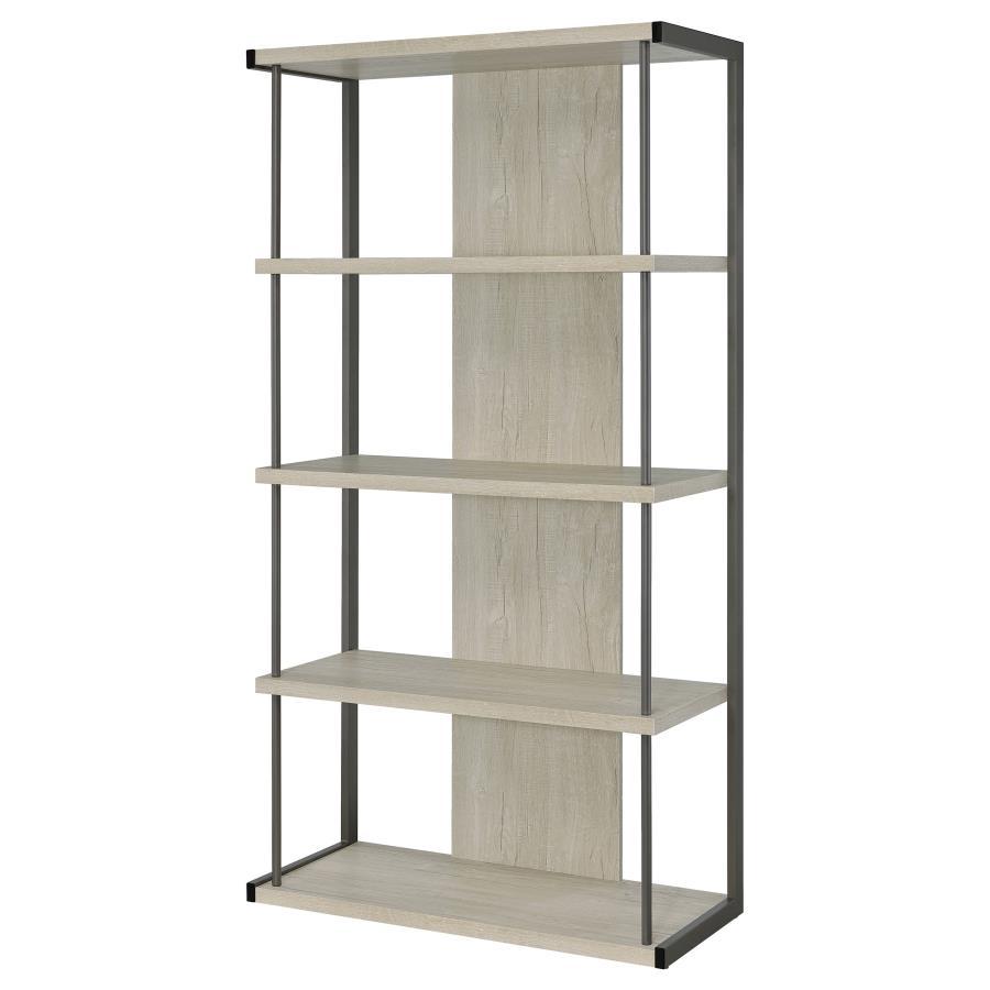 Coaster Fine Furniture Loomis - 4-Shelf Bookshelf - Whitewashed Gray | Meri Furniture
