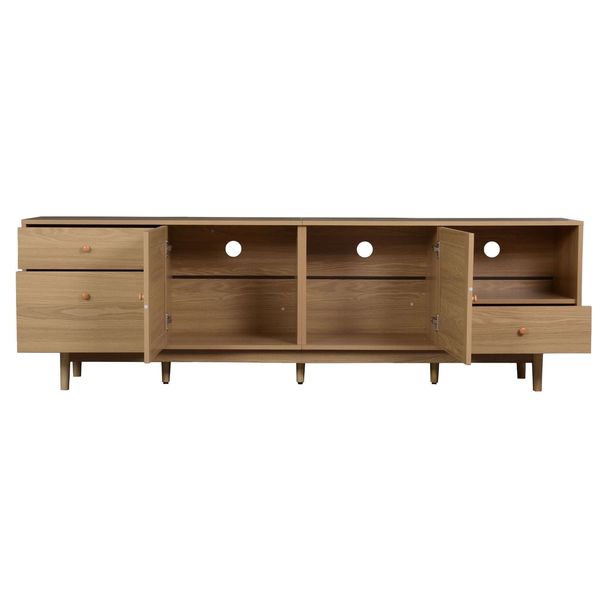 TV Stand With Doors - Natural