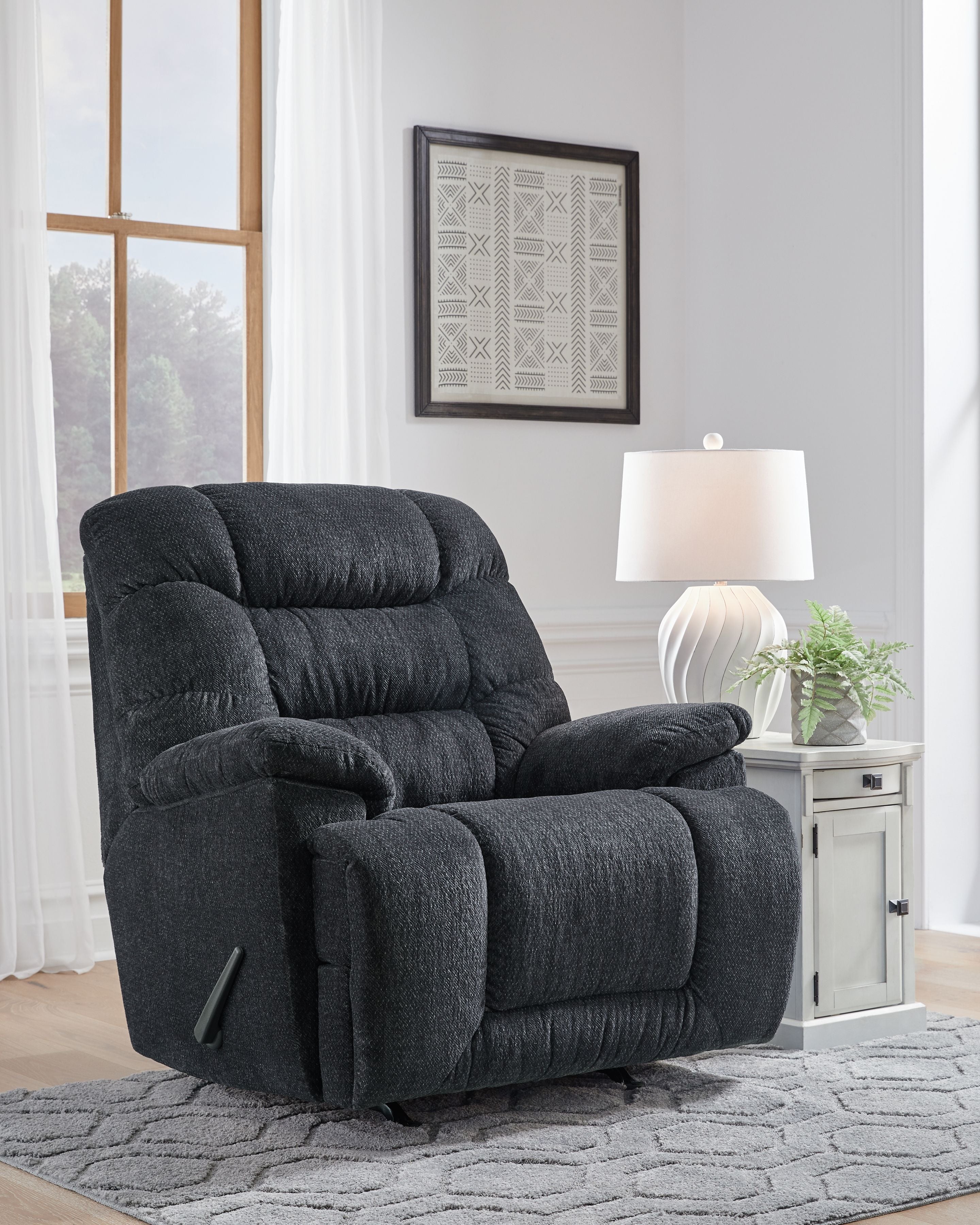 Ashley Furniture Bridgtrail - Charcoal - Rocker Recliner | Meri Furniture