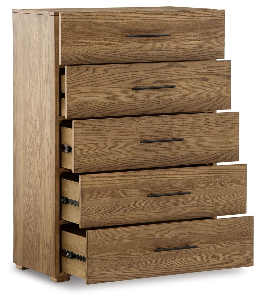 Signature Design by Ashley® Dakmore - Brown - Five Drawer Chest | Meri Furniture