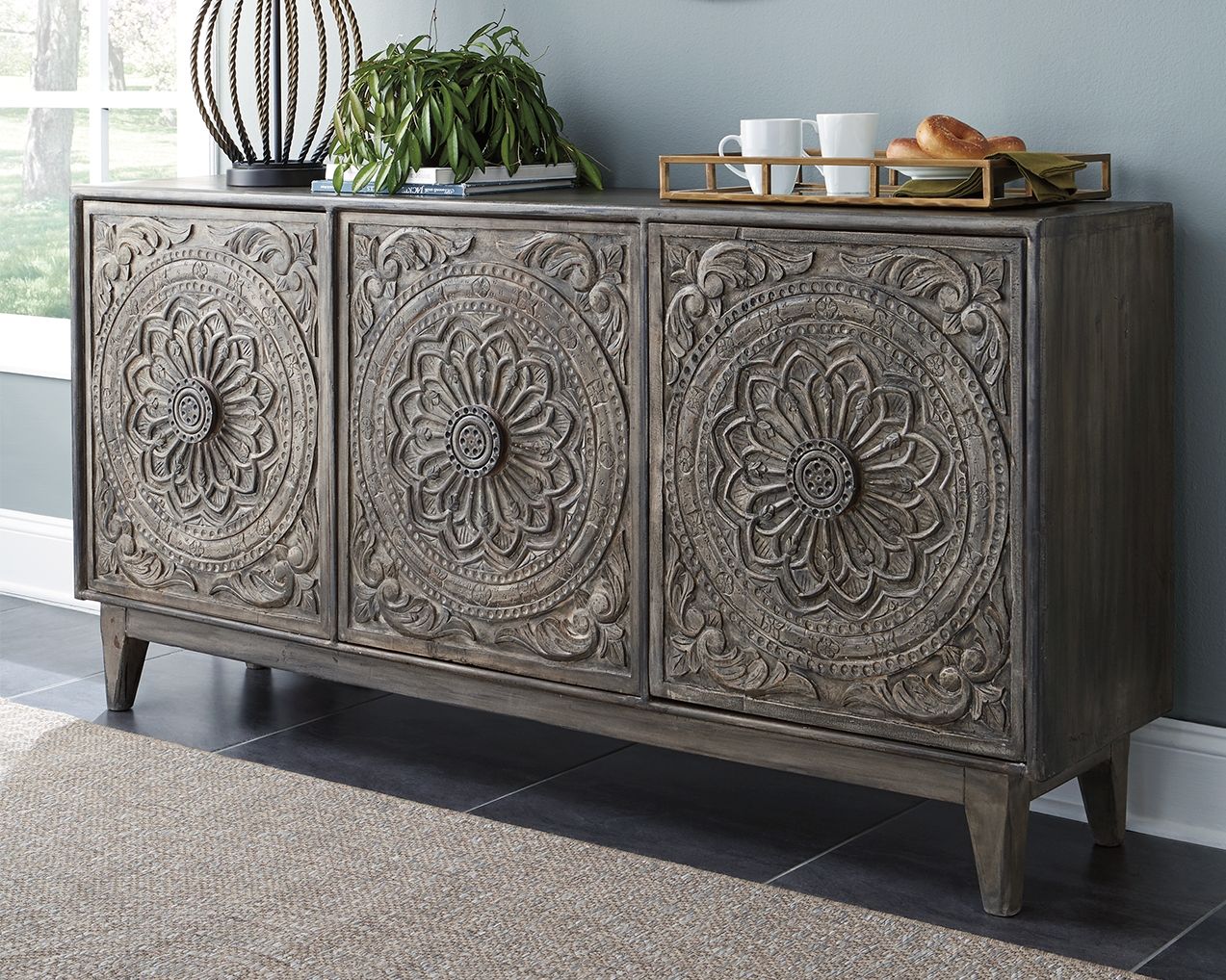 Ashley Furniture Fair - Dark Brown - Accent Cabinet | Meri Furniture