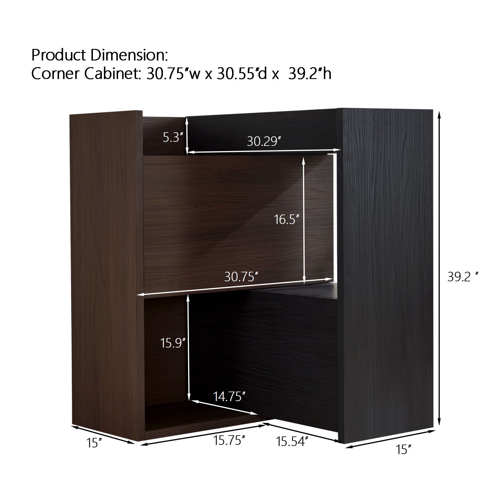 Modern Extendable & Rotating Cabinet With Drawer And Flip Doors For Versatile Storage - Black / Dark Walnut
