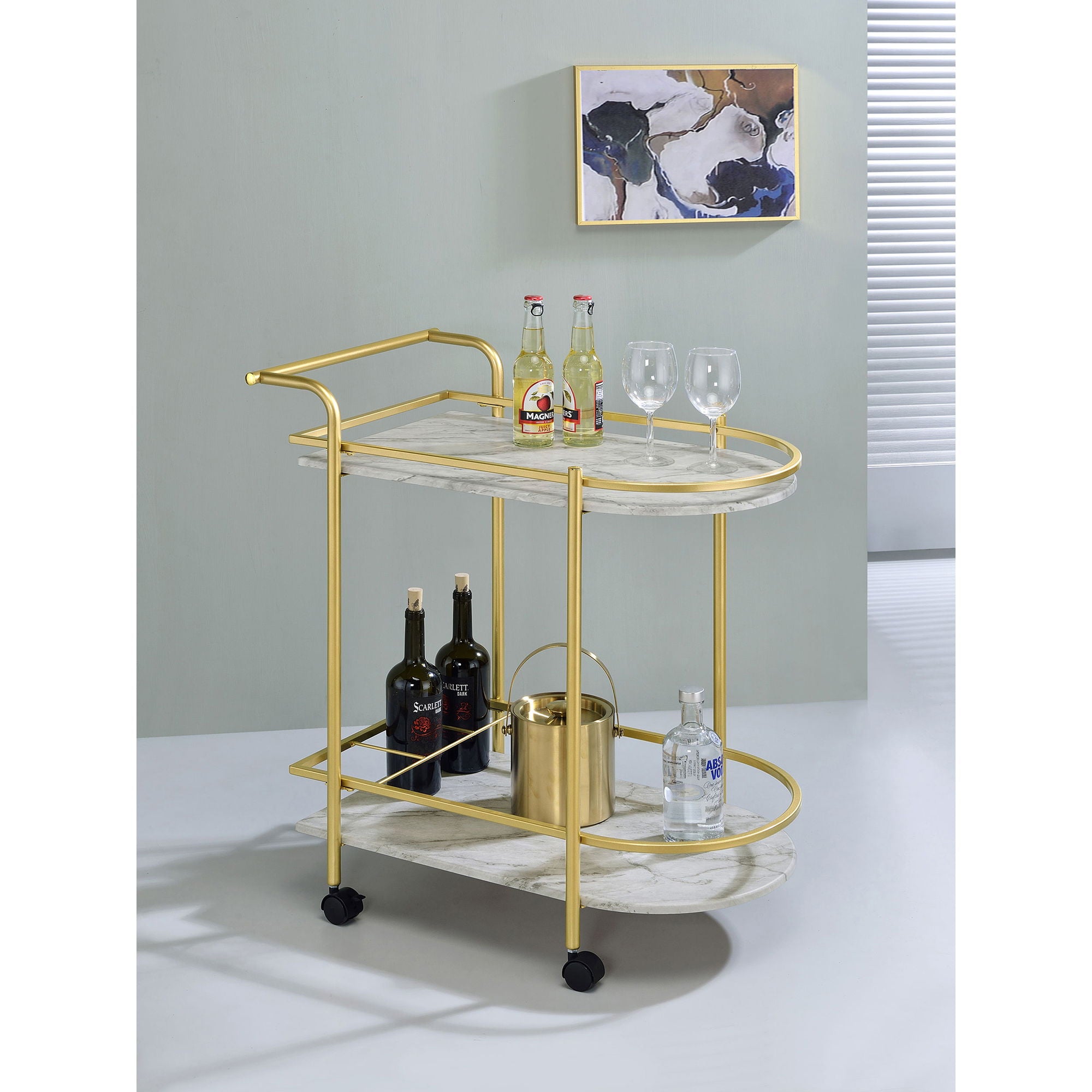 Serving Cart With Wine Rack
