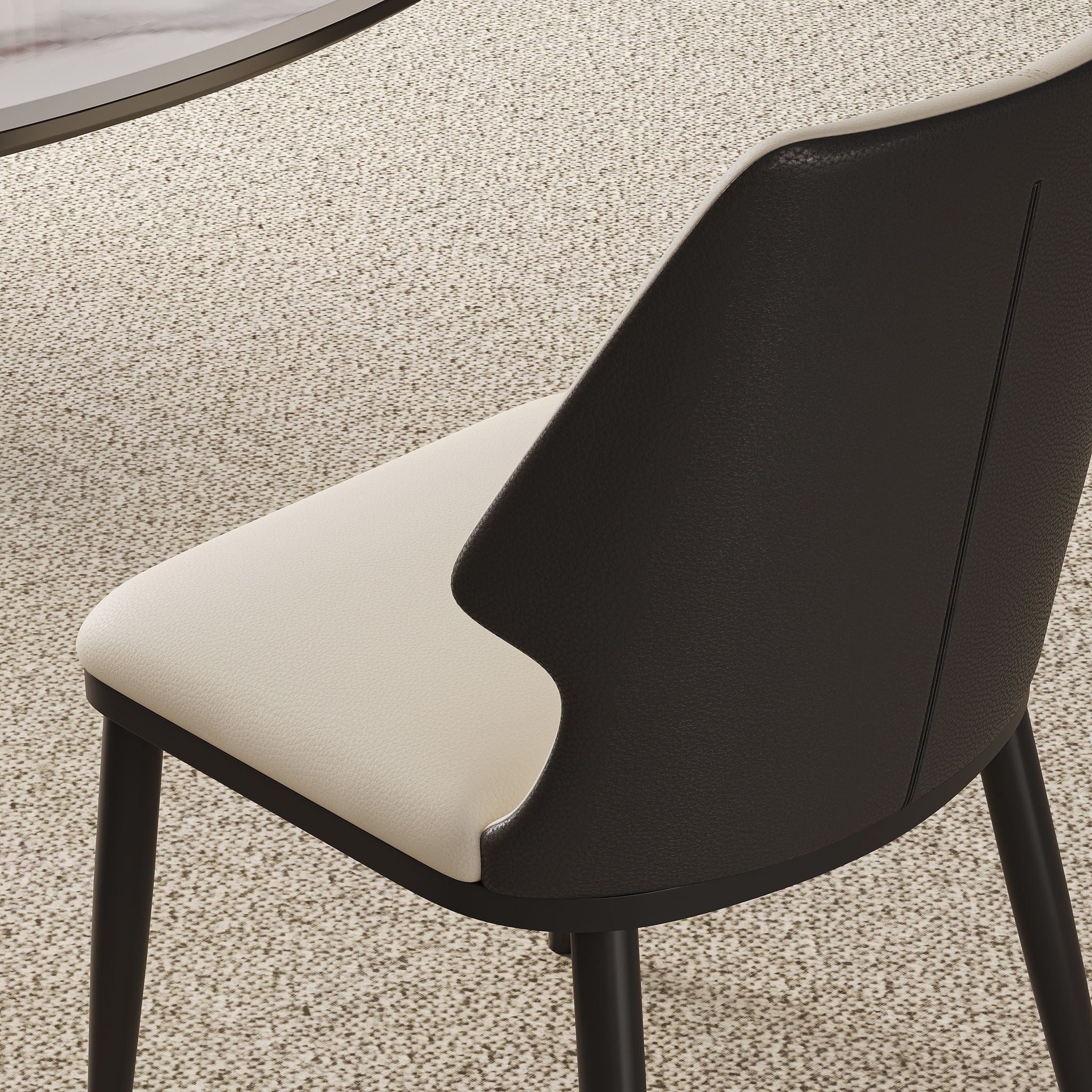 Contemporary Dining Chair (Set of 2) Comfortable Material For Home Or Office - Gray / White