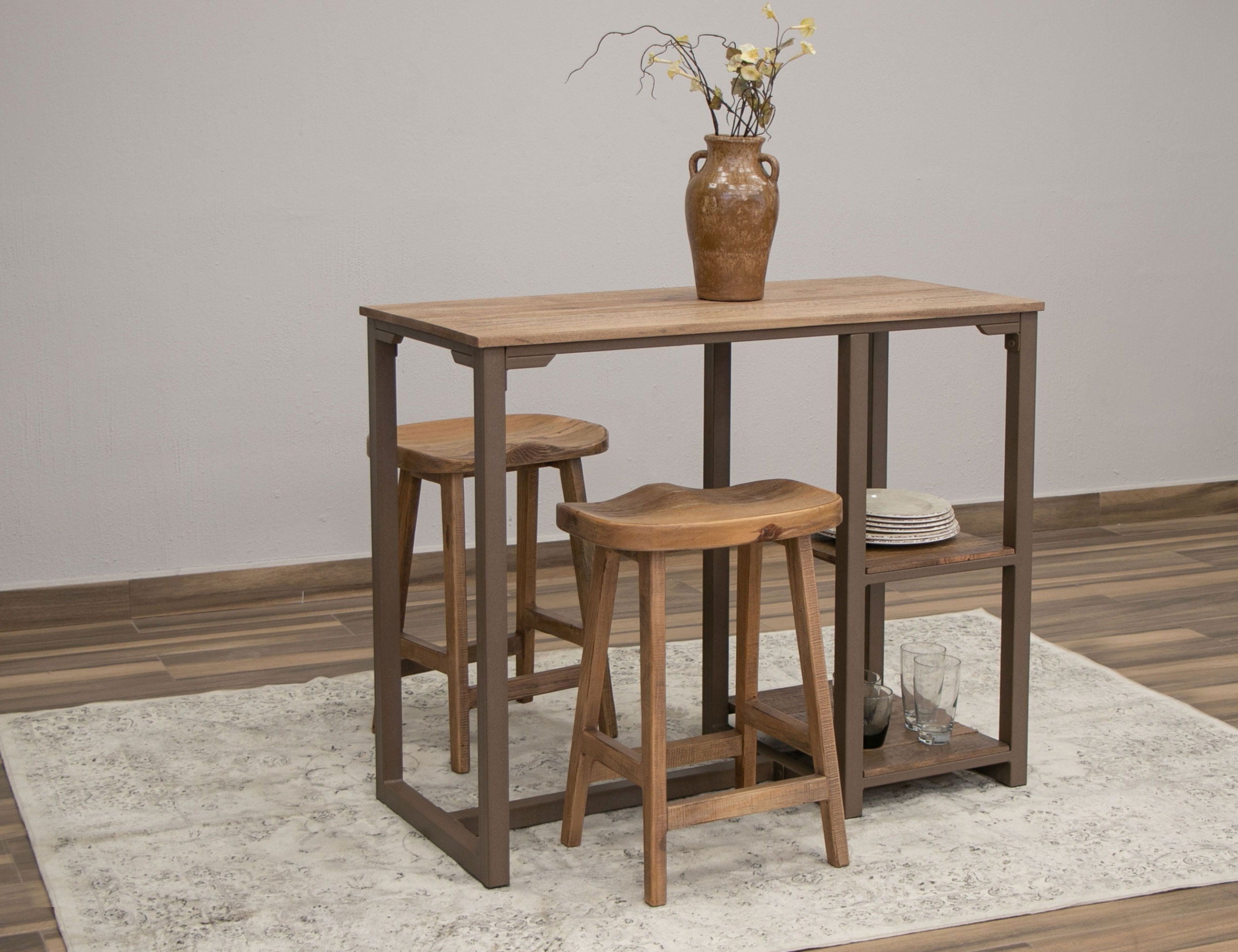 International Furniture Direct Tulum - 24" Stool - Golden Brown | Meri Furniture