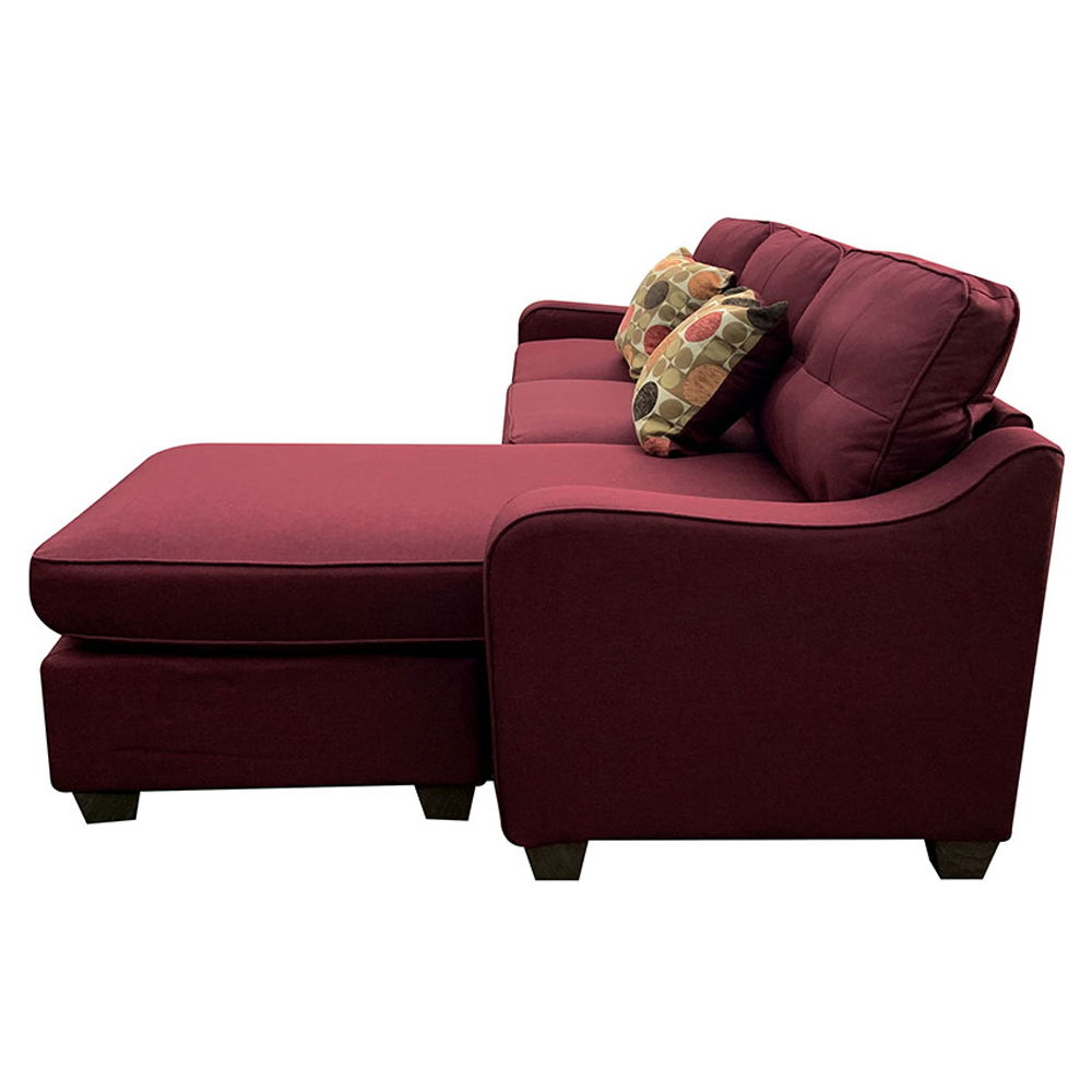 Cleavon II - Reversible Sectional Sofa & Ottoman With 2 Pillows - Red Linen