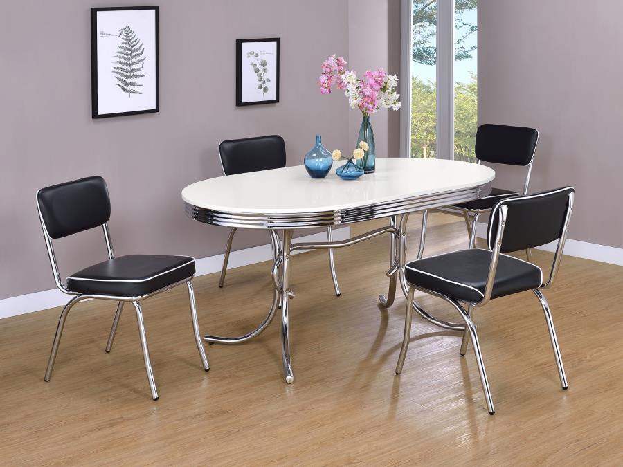 Coaster Fine Furniture Retro - Oval Dining Table Set | Meri Furniture