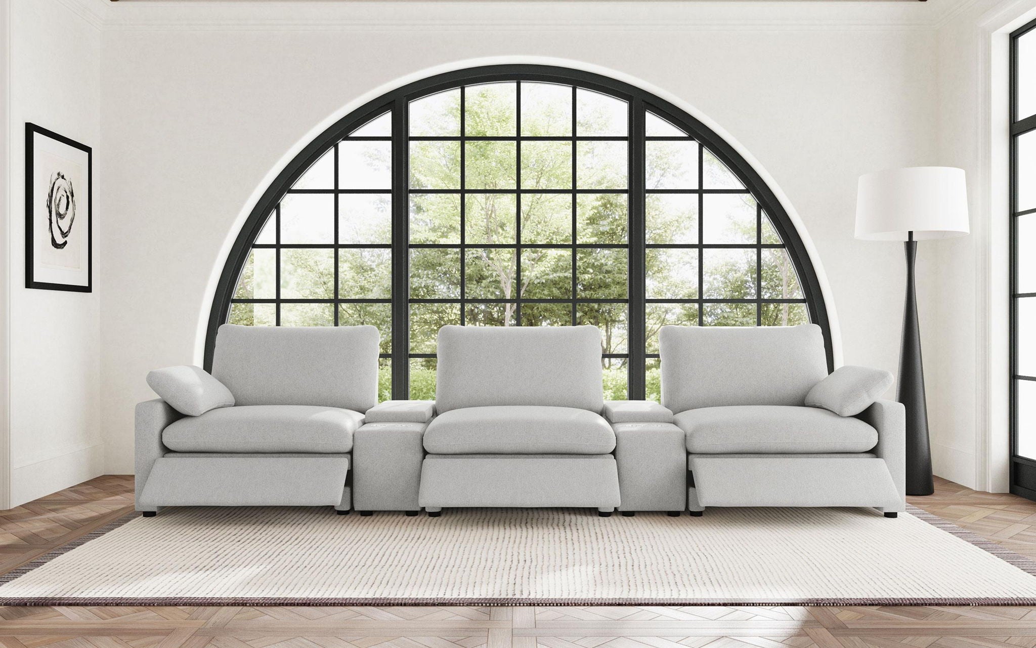 Collins 5-Piece Power Reclining Home Theater Seating Grey