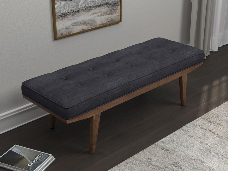 Coaster Fine Furniture Wilson - Fabric Upholstered Tufted Accent Bench - Gray | Meri Furniture
