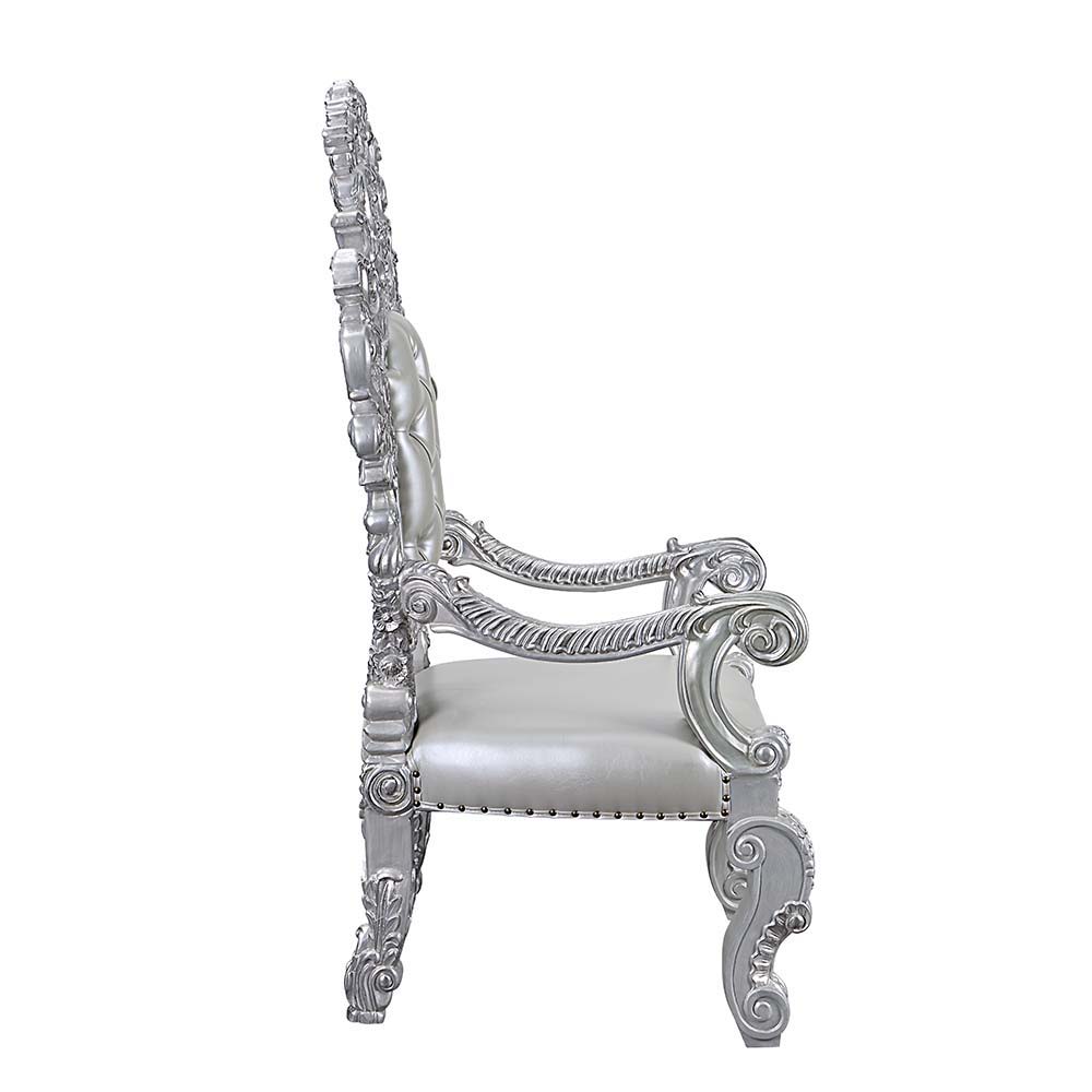 ACME Valkyrie - Arm Chair (Set of 2) - Antique Platinum | Meri Furniture
