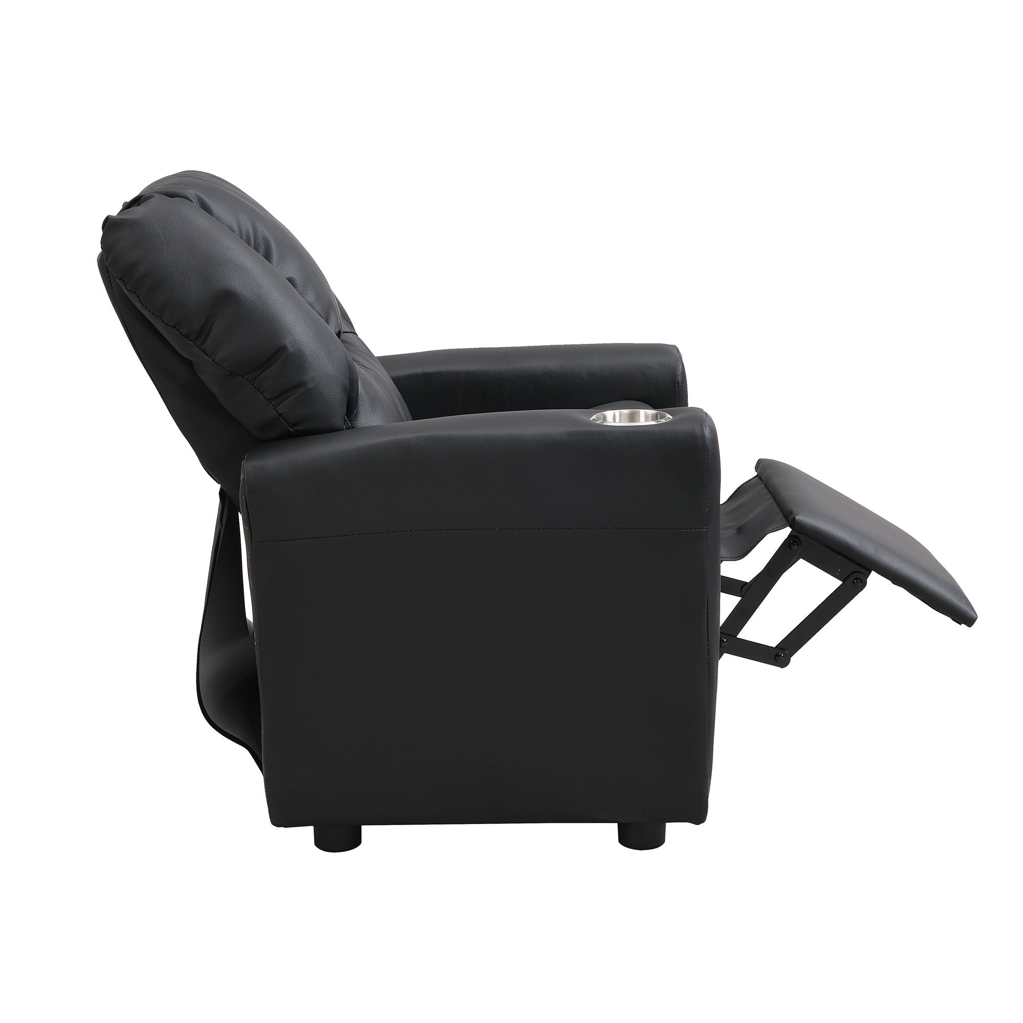 Sally Deluxe Kids Recliner Chair With Cup Holder - Black