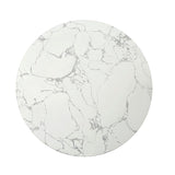 Clayten - End Table - White Natural Marble Top & Espreeso Finish