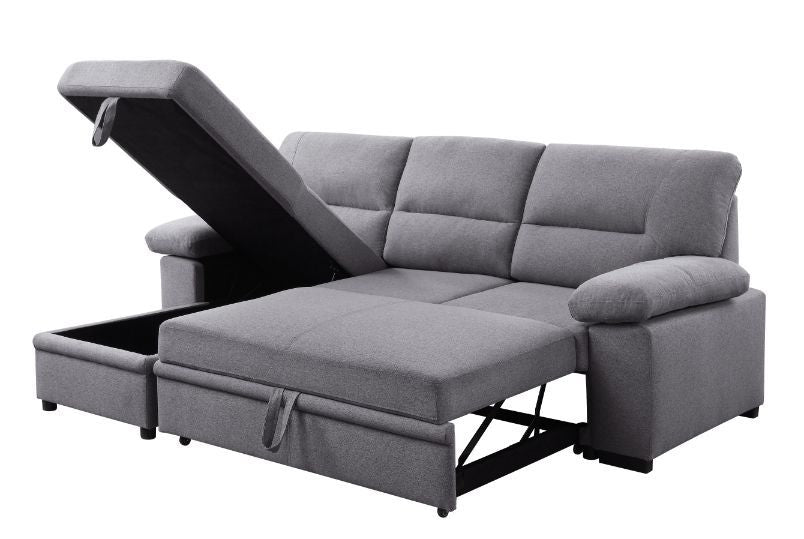 ACME Nazli - Sectional Sofa - Gray Fabric | Meri Furniture