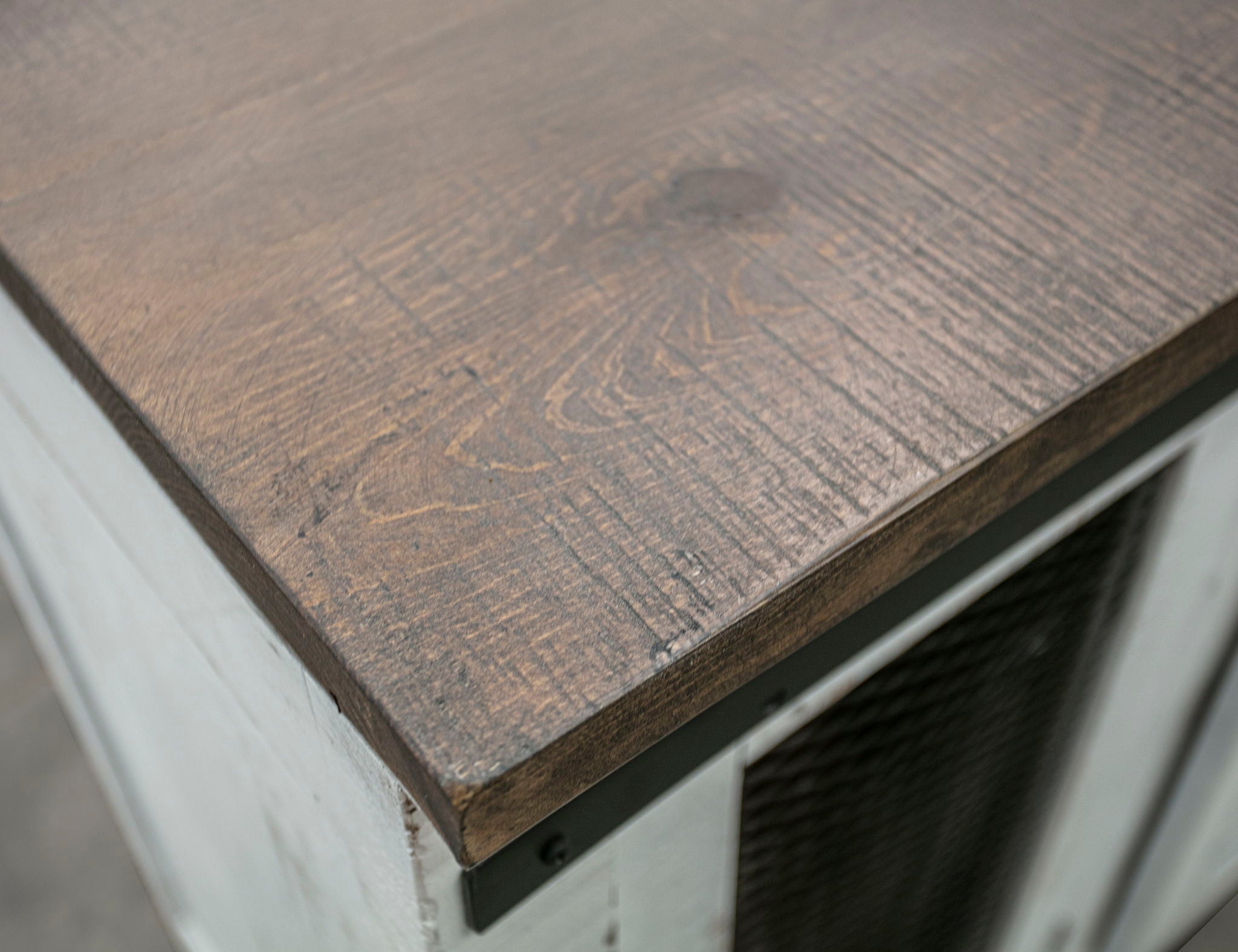 Pueblo - TV Stand / Console / Wall Unit - Antiqued White / Brown